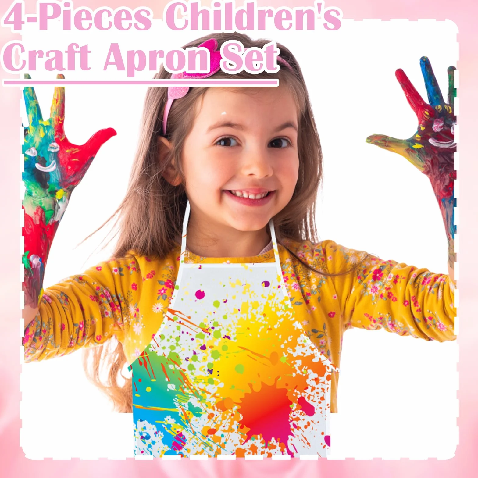 Tabliers en Tissu pour Enfants Imperméables 12 Pièces Blouses d'artistes Peinture Dessin 2-8 Ans