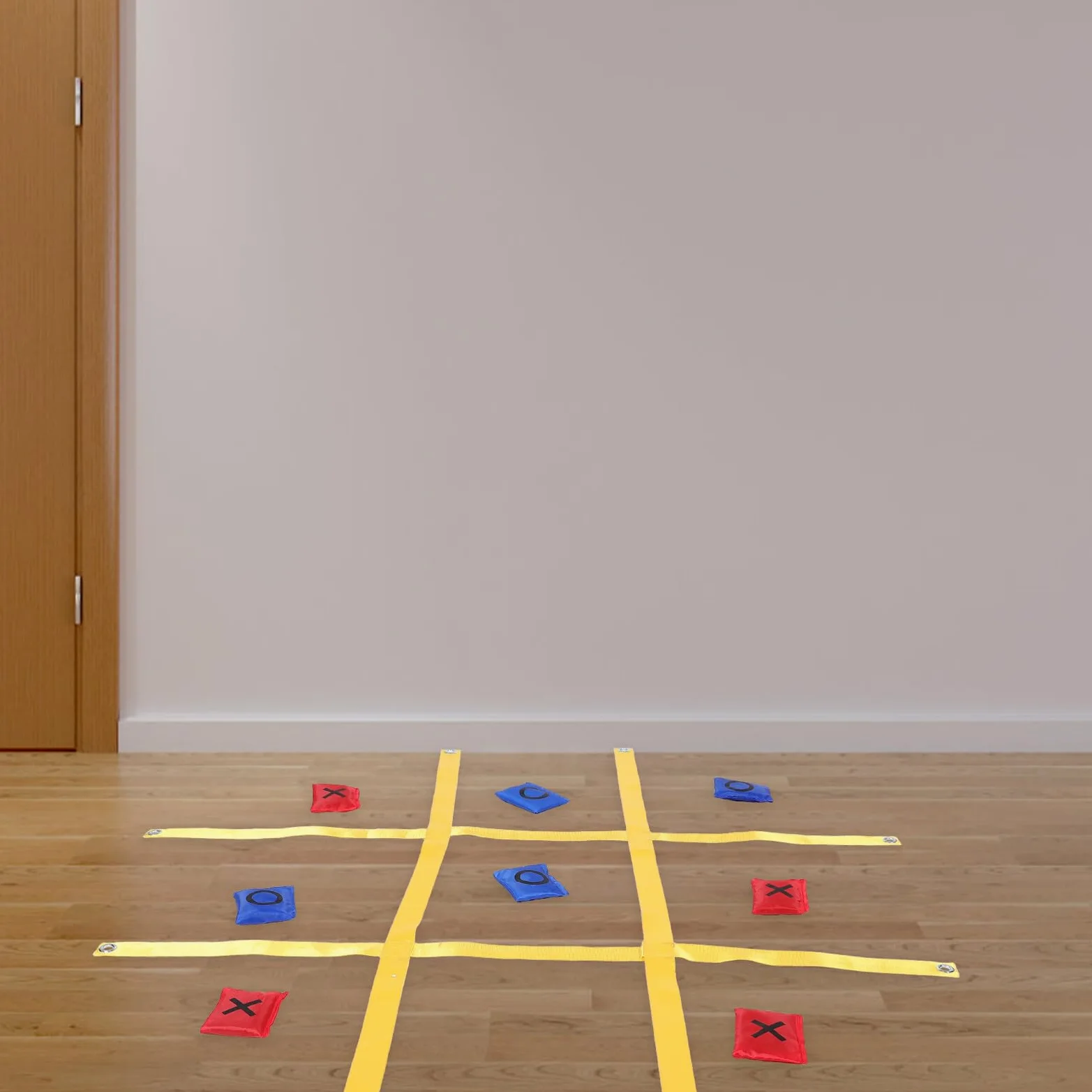 Jeu de Morpion Géant pour Terrasse et Jardin avec Sangle Jeu Extérieur Facile à Installer Ranger Divertissement pour Garçon Fille et Famille