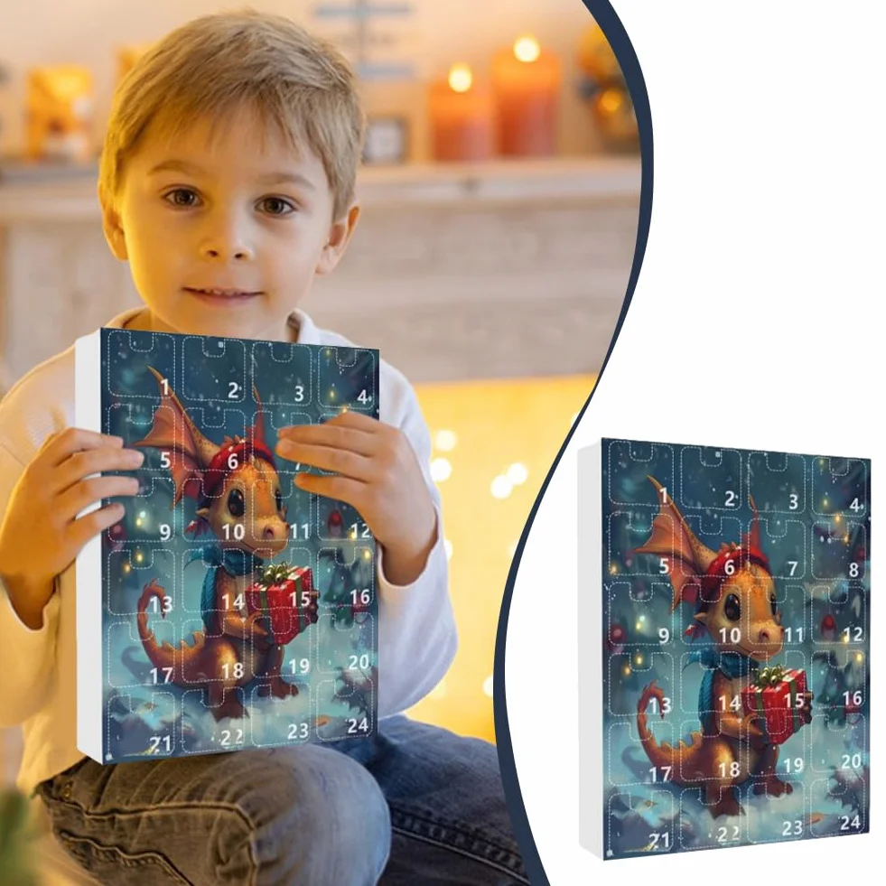 Calendriers de l'Avent 24 Jours Dragon Décorations Suspendables Pendentif Collectionnable pour Adolescents Décoration d'Intérieur Sapin de Noël