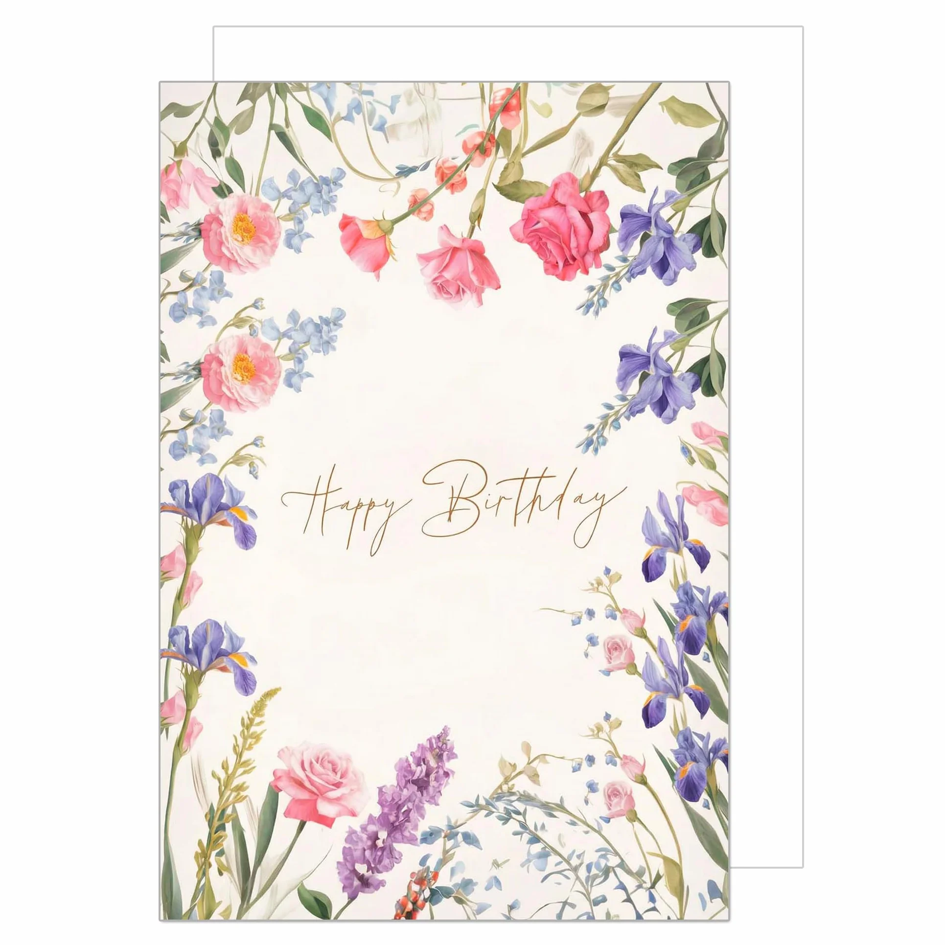 Edition Seidel Carte d'anniversaire Happy Birthday pour femme fleurs DIN A4 avec enveloppe