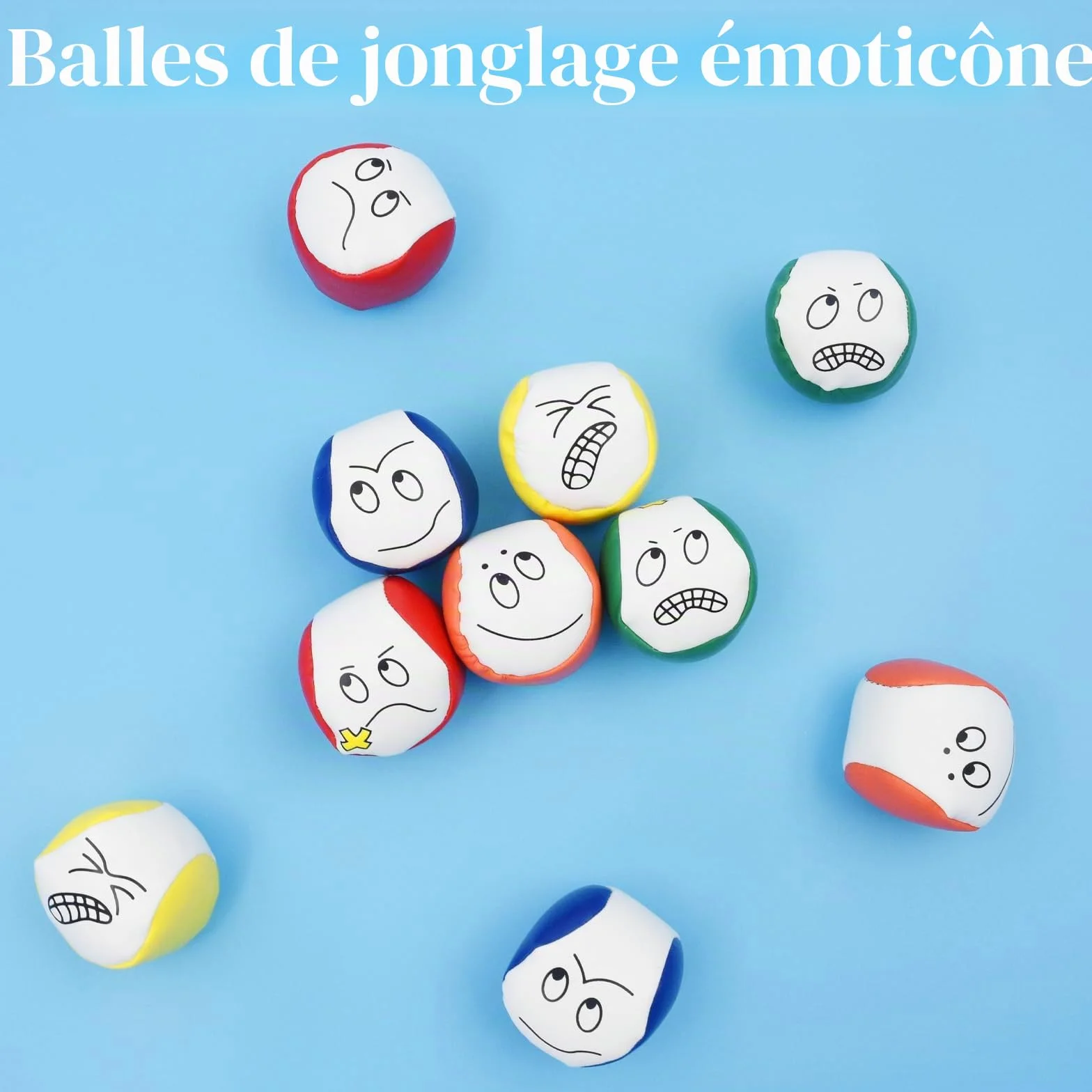Kit Cirque Balles Jonglage, 10 Pièces Balle Chamboule Tout, Jonglerie Balls pour Enfants Intérieur Extérieur