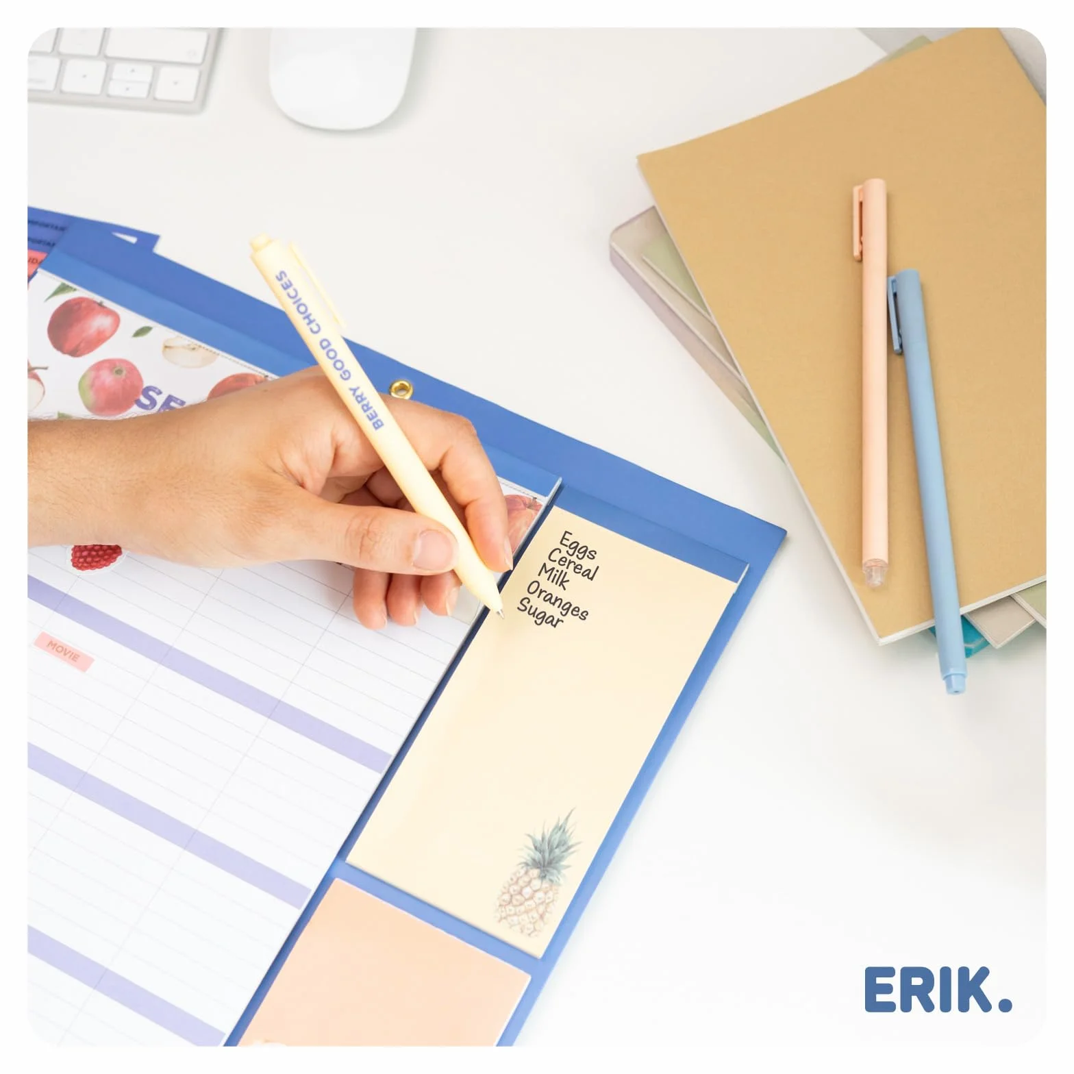 Calendrier Magnétique Frigo Fruits 2025-2026 | Planificateur Mensuel 16 mois Grupo Erik