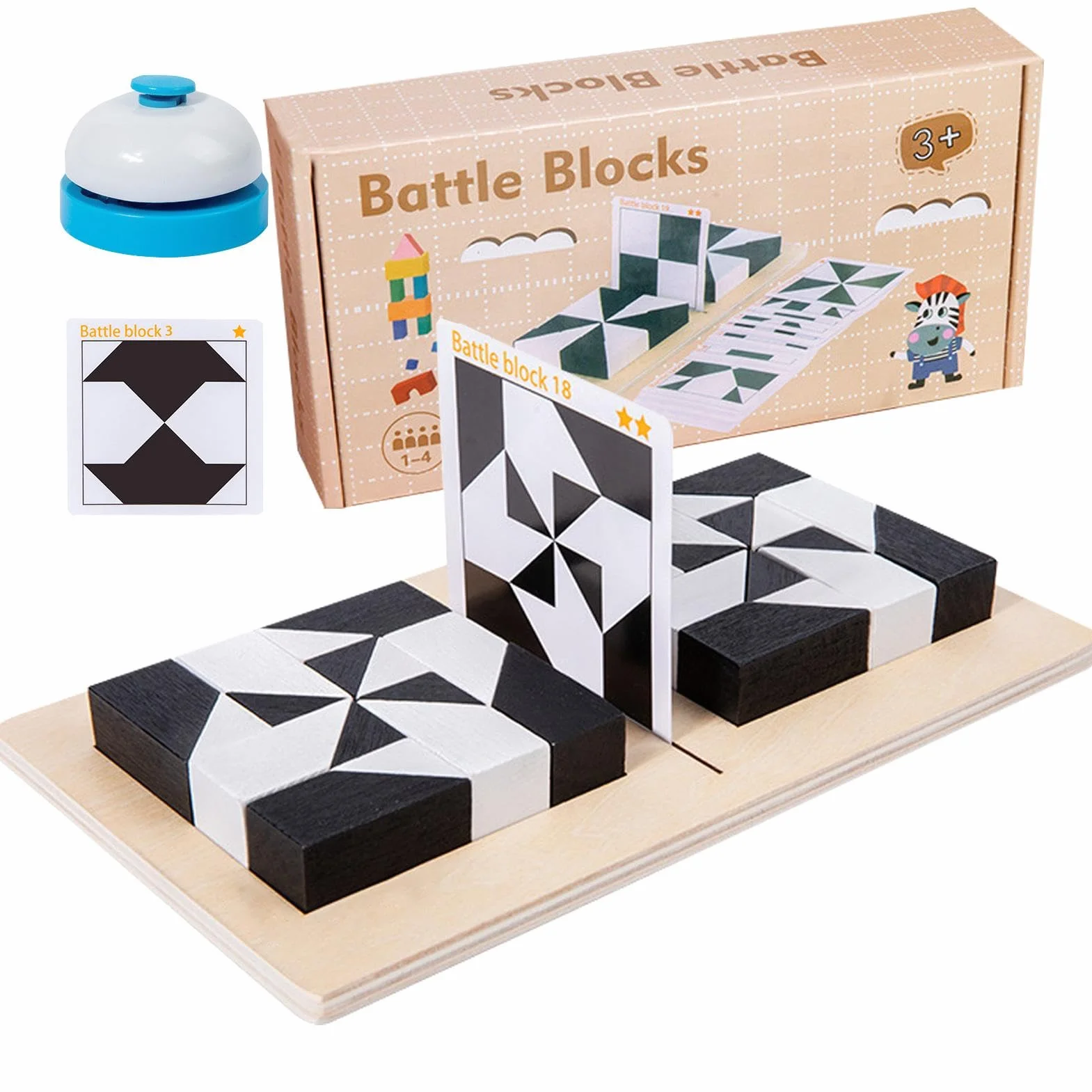 Block Puzzle Battle - Ensemble de Blocs en Bois, Puzzle Géométrique
