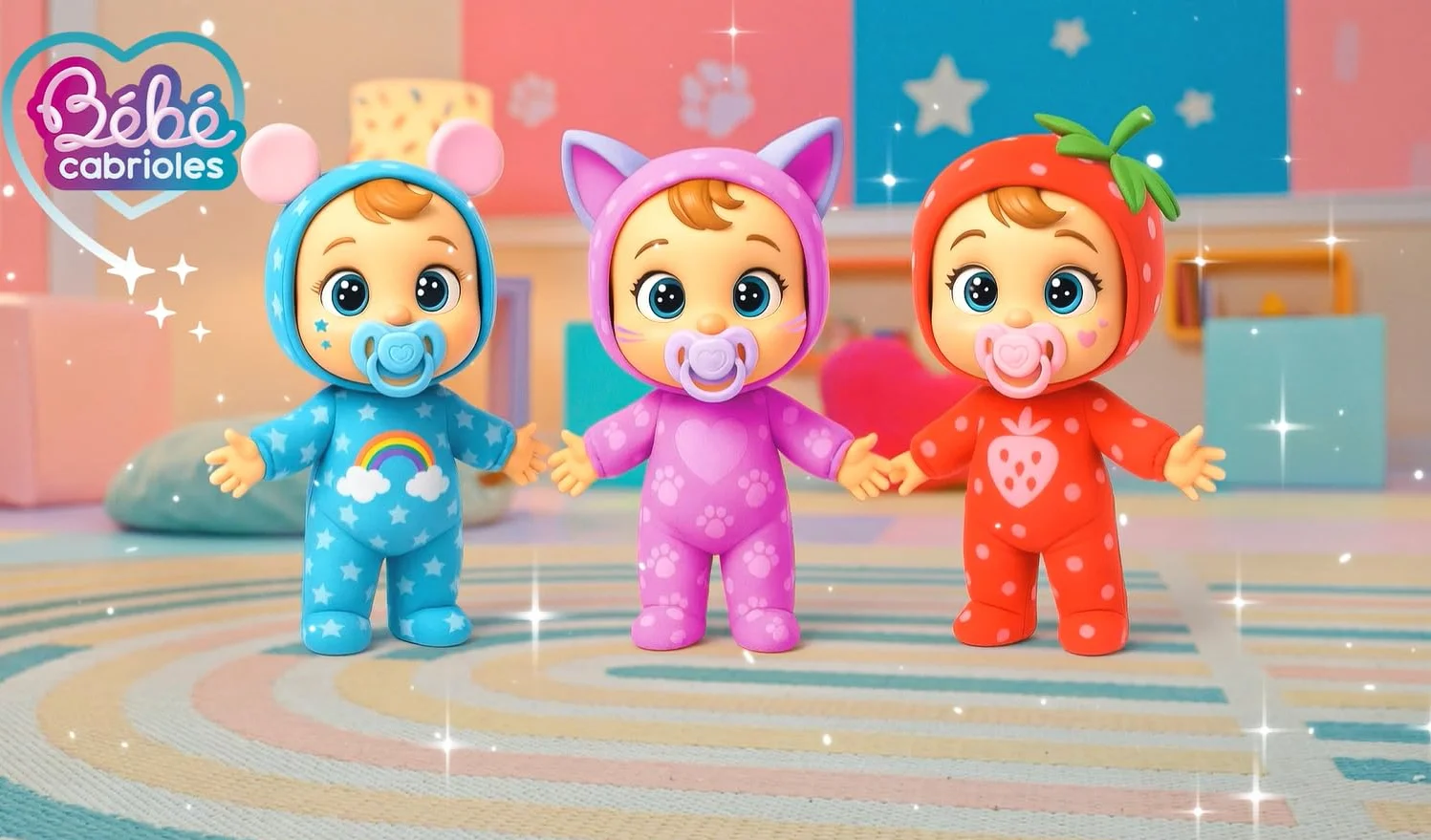 Lansay Mon BÉBÉ CABRIOLES Mimi Le Chat Poupée Interactive Pyjama Chaton Jouet Éveil 2 Ans+
