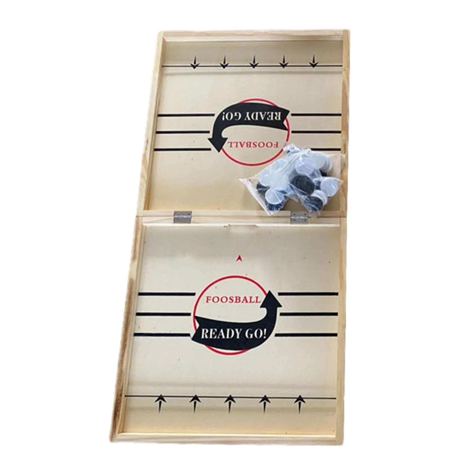 Teksome Jeu de Société de Hockey en Bois Pliable et Portable, Jeu de Rondelle Rapide