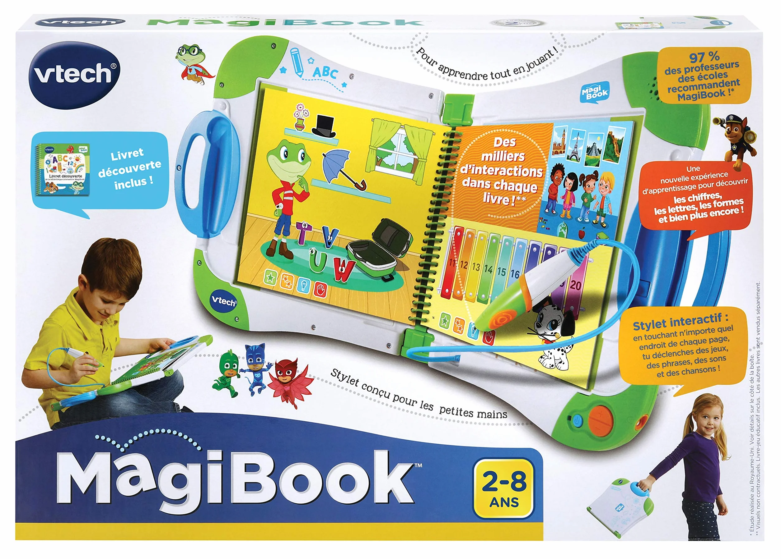 VTech MagiBook Starter Pack Vert, Lecteur Interactif de Livres Éducatifs, Système Ludique d'apprentissage, Cadeau Enfant 2-8 Ans