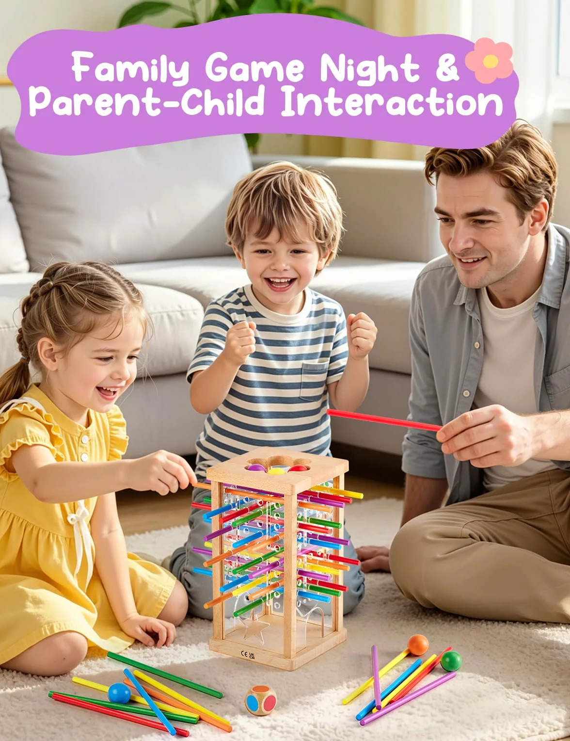 Montessori Jeu de société en bois pour enfants de 4 à 6 ans, éducatif en mathématiques, jouet de motricité fine pour filles et garçons de 3 ans et plus, jeu de table classique pour nuit en famille