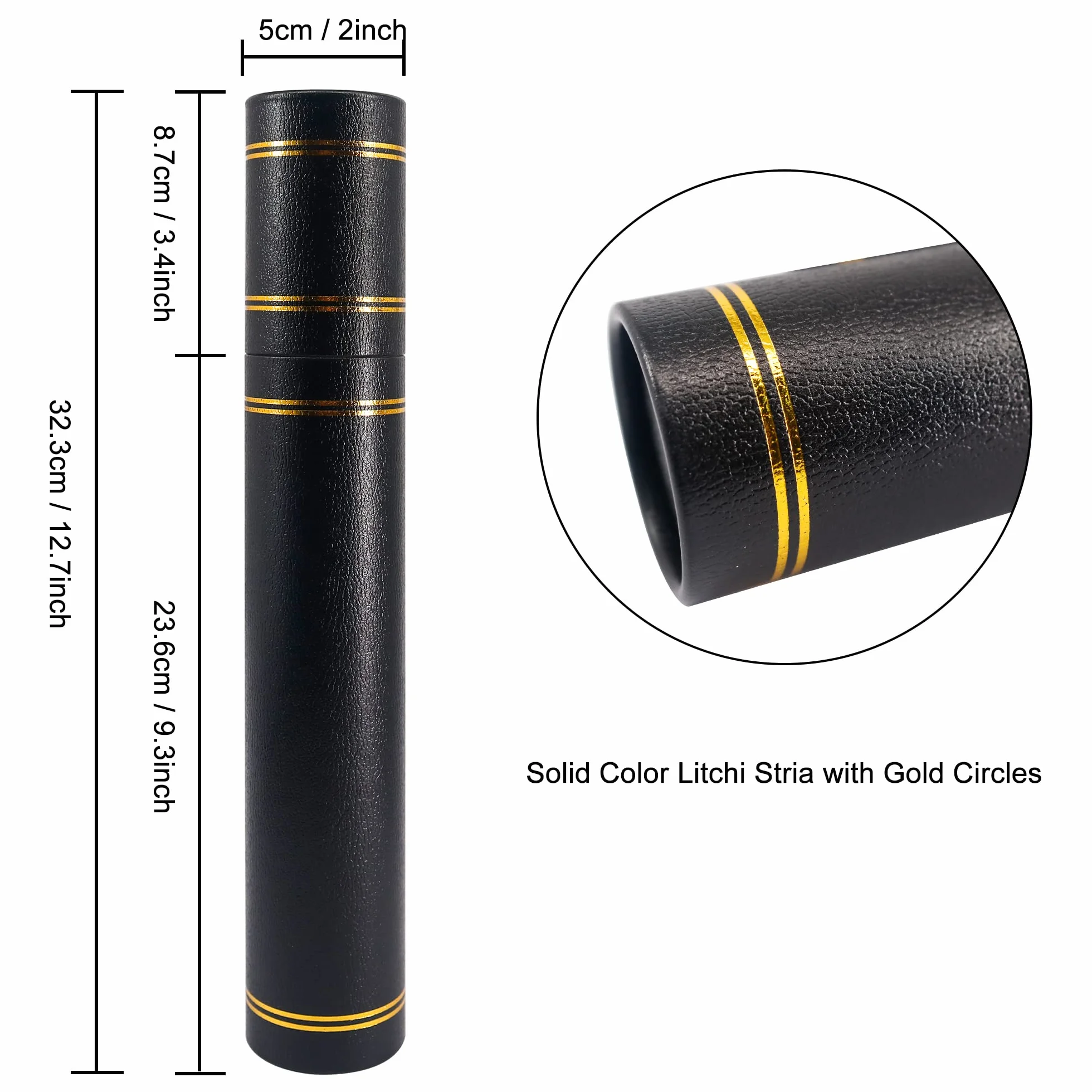 GraduationMall Porte-parchemin de Certificat Tube de Diplôme Format A4 Noir