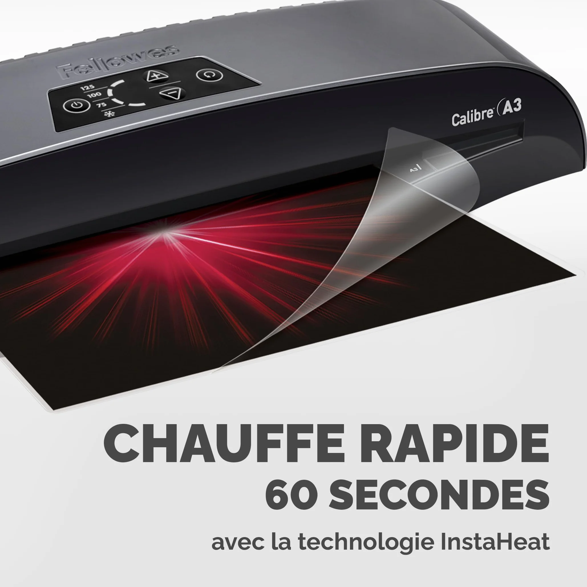 Fellowes Plastifieuse Calibre A3 80 à 125 microns Pack 10 pochettes