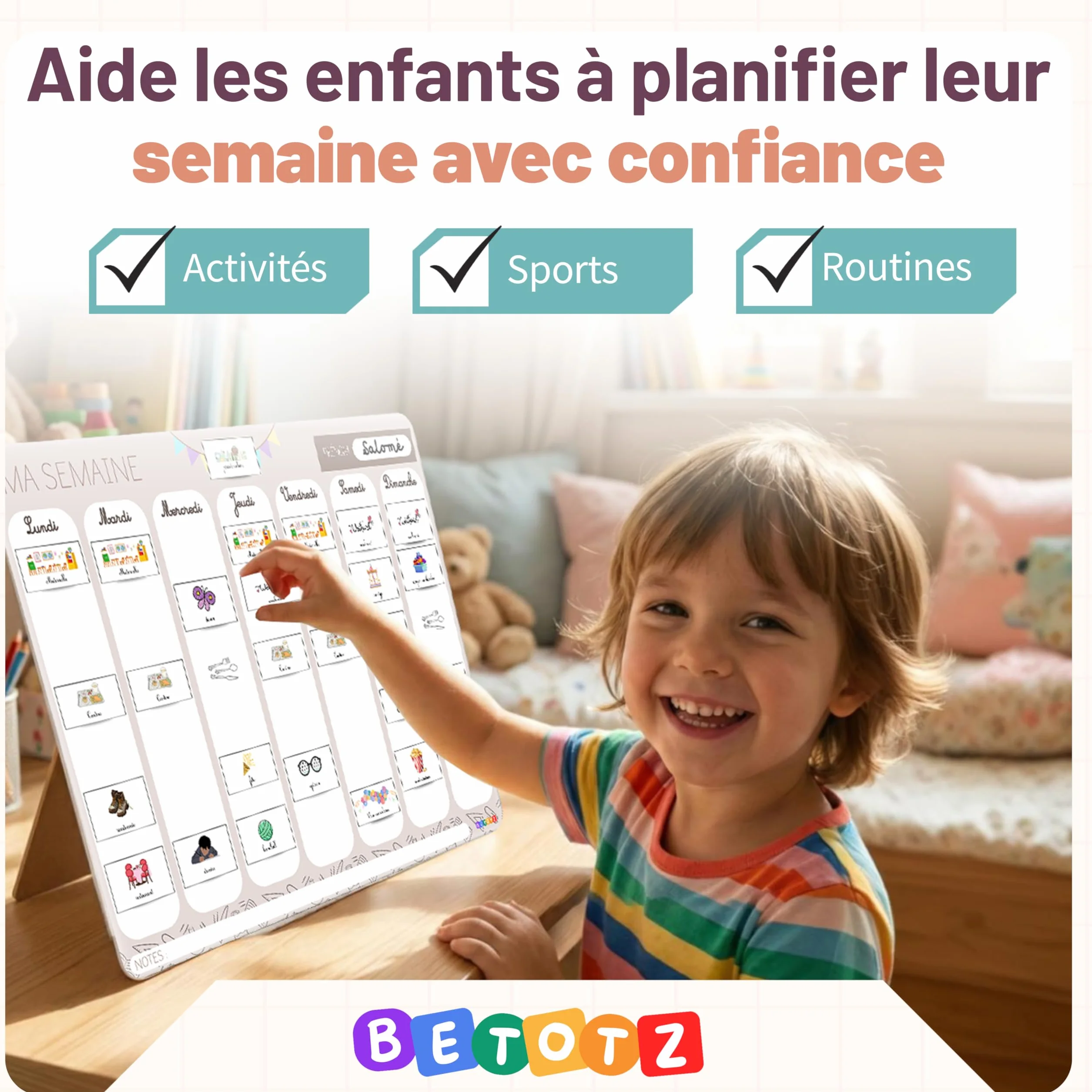 Semainier Enfant Magnétique 160 Aimants Calendrier Éducatif Routine Montessori Dès 3 Ans