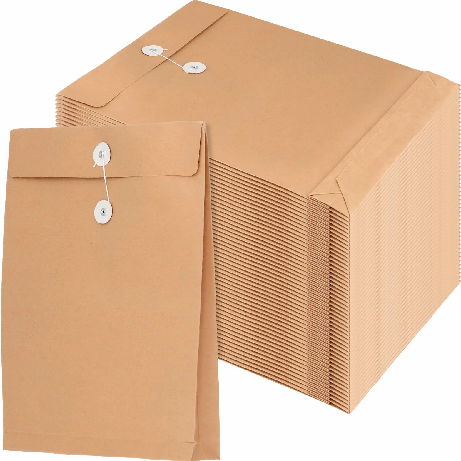 Enveloppes en papier kraft 23,9 x 33,5 cm extensibles avec ficelle lot de 50