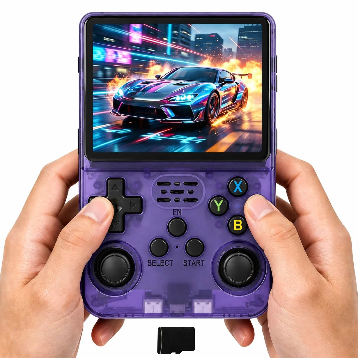 Whatsko Console de Jeux Portable Rétro 128 Go, Linux Open Source, Écran IPS 3,5 Pouces, Violet