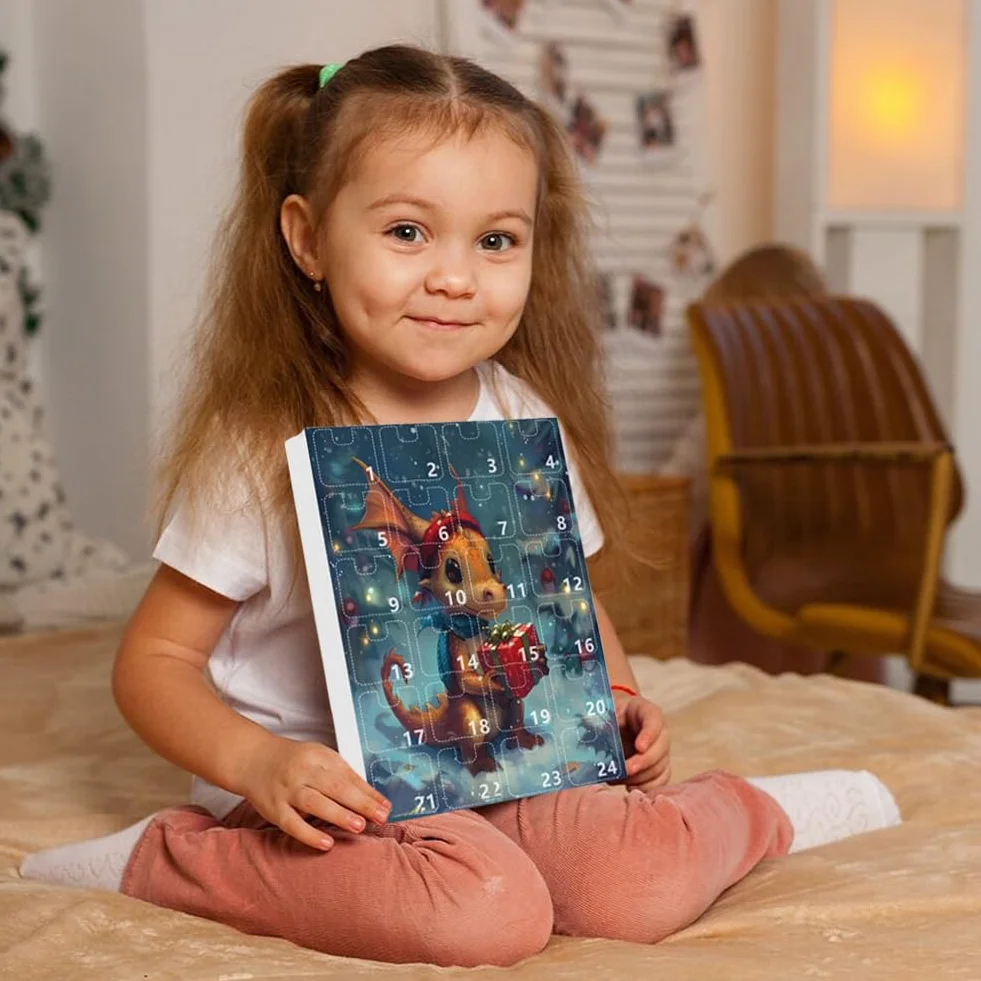 Calendriers de l'Avent 24 Jours Dragon Décorations Suspendables Pendentif Collectionnable pour Adolescents Décoration d'Intérieur Sapin de Noël
