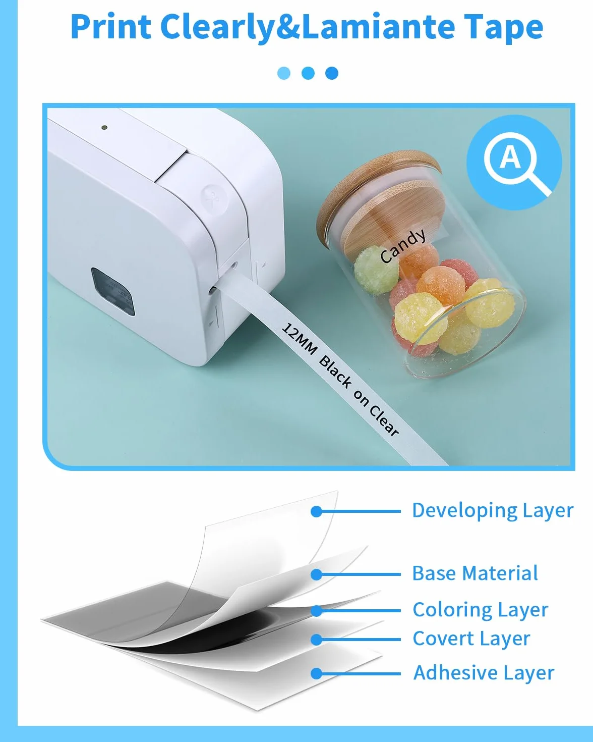 Ruban Remplacement Brother P-touch TZe-131 Transparent 12mm Laminé Cassette Etiqueteuse