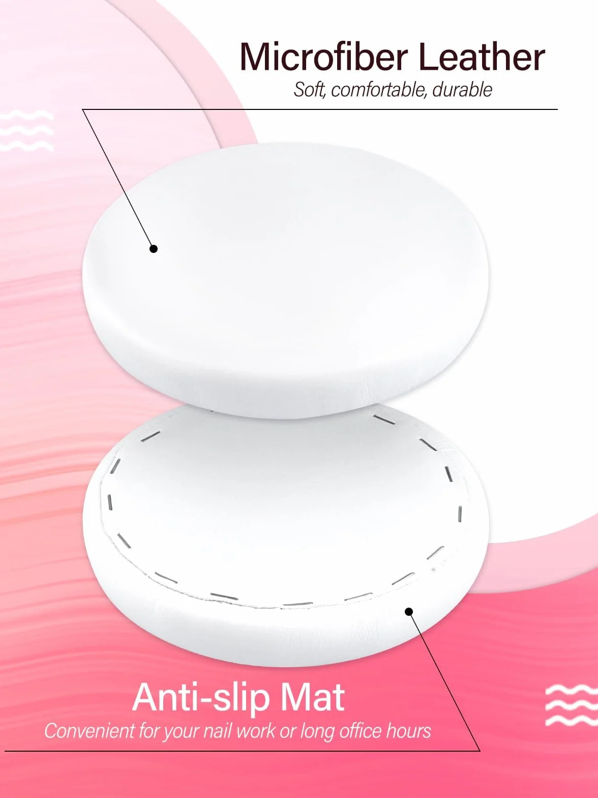 TOROKOM Lot de 2 Coudières Ergonomiques pour Bureau avec Base Antidérapante, Repose-Bras et Poignet pour Ordinateur (Blanc)