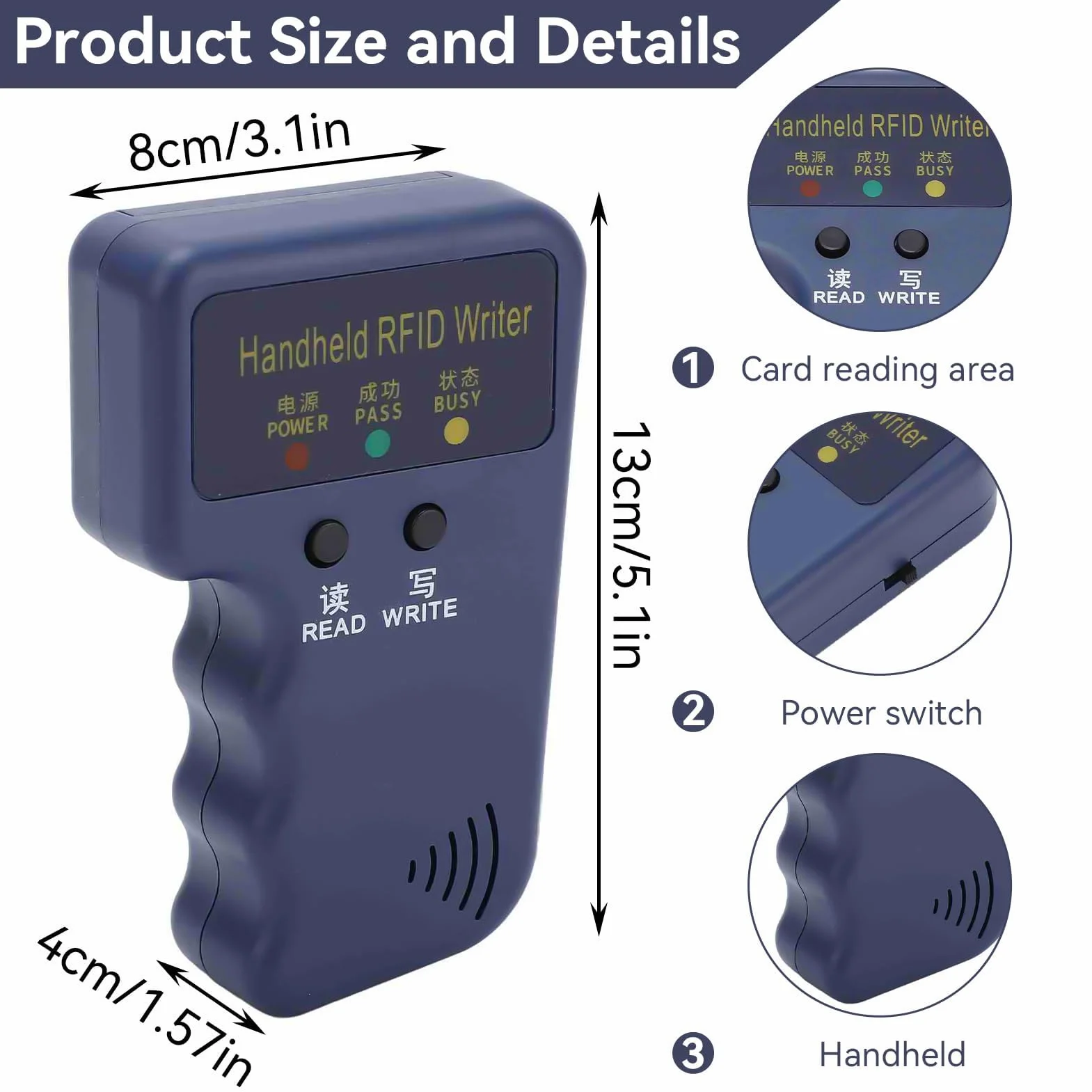Lecteur duplicateur carte identification portable 125 kHz haute performance copieur cartes stationnement