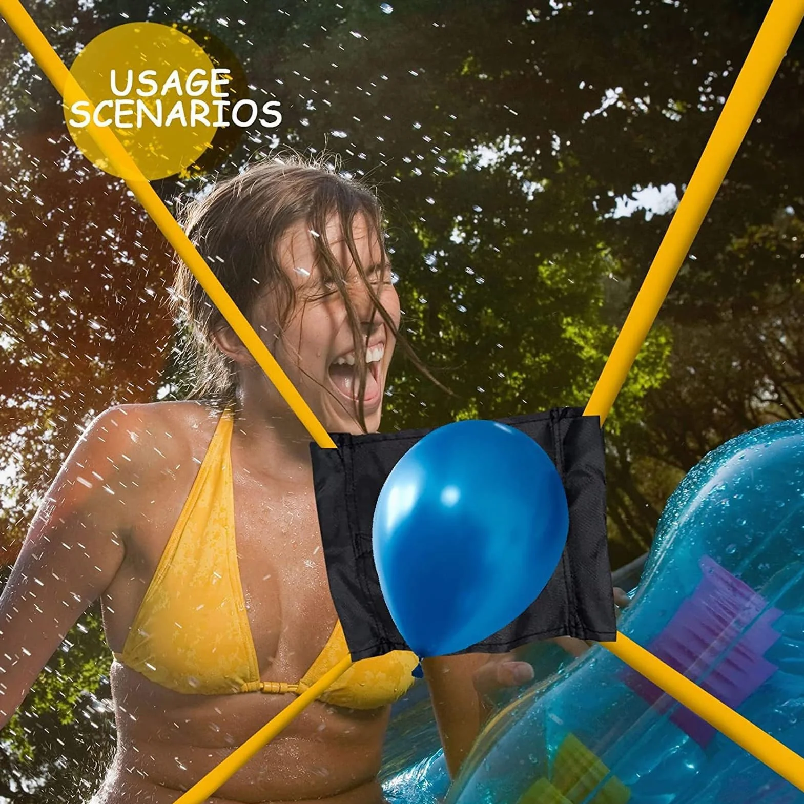 Lanceur de Ballons d'eau Longue Portée 300 m pour 3 Personnes Jeu d'été