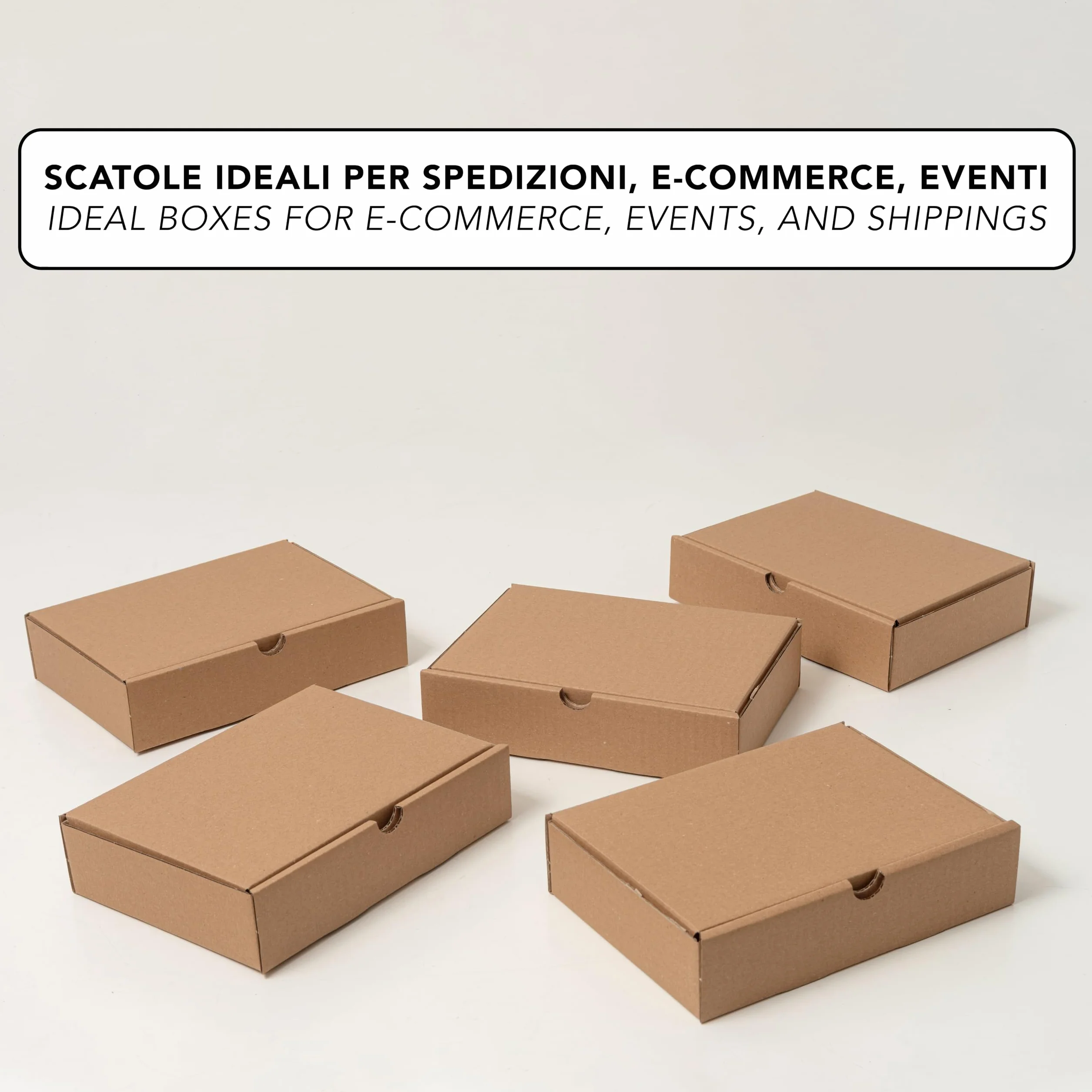 IPEA Boîtes en Carton 21 x 15 x 5 cm 10 Pièces Made in Italy pour Expéditions E-Commerce