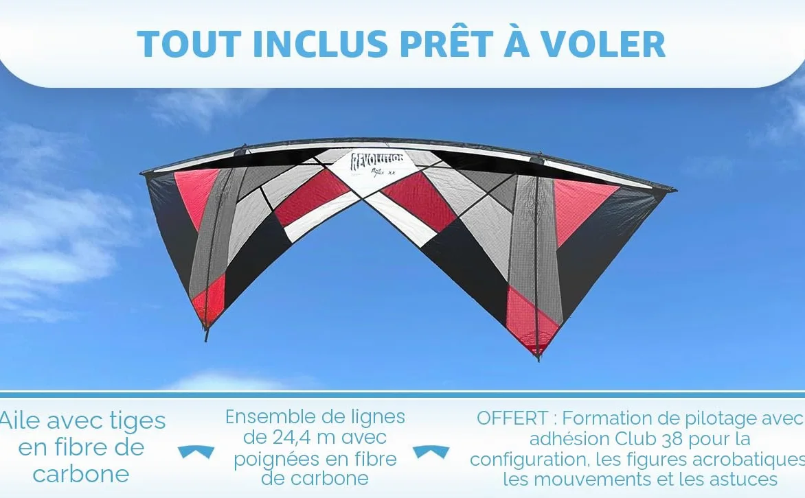 REVOLUTION Cerf-Volant 4lignes, Reflex XX, Red/Blue