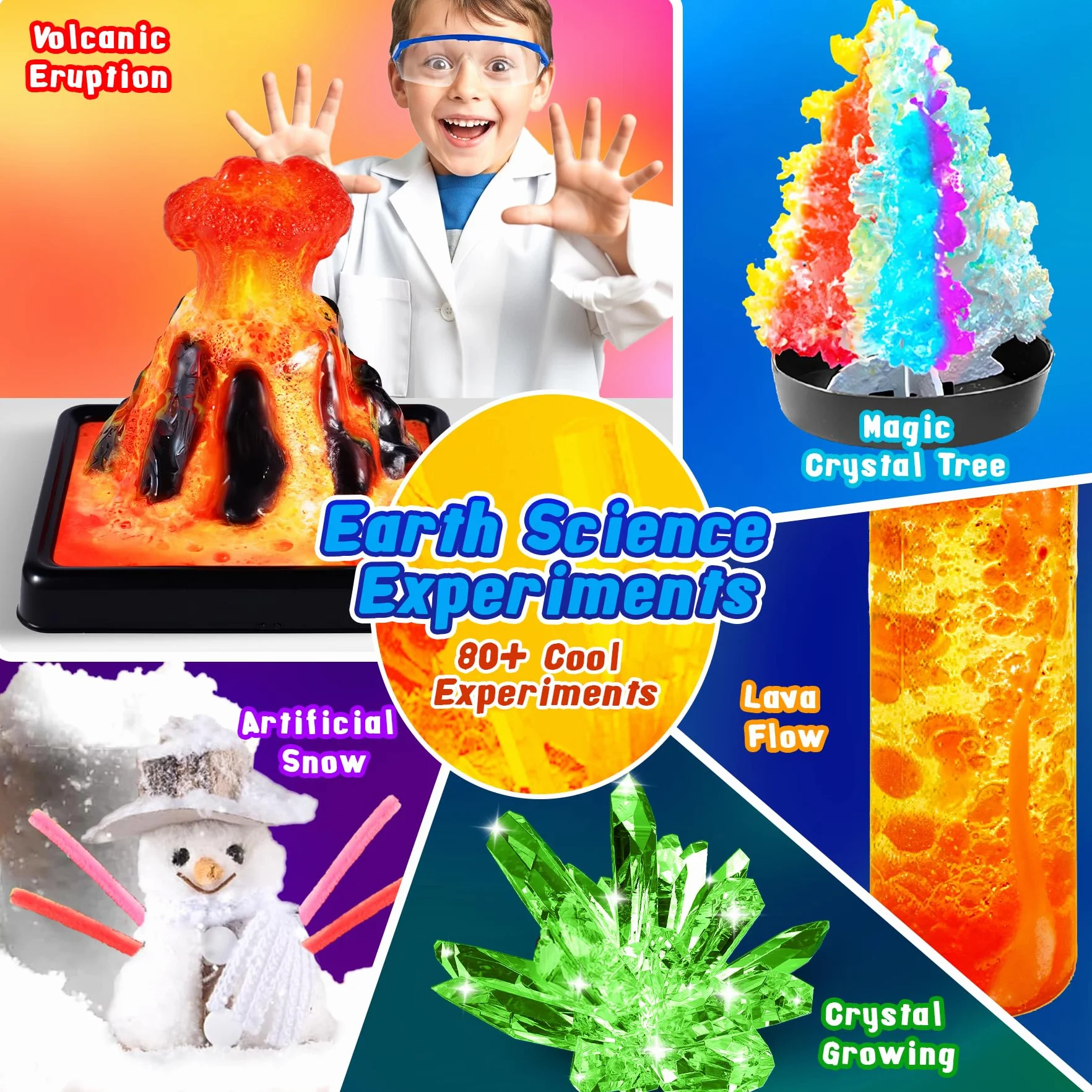 80+ Experiences Scientifiques Enfants - Kit Scientifique Enfant - Cadeau Fille Garcon 6-10 Ans - Jouet Chimie