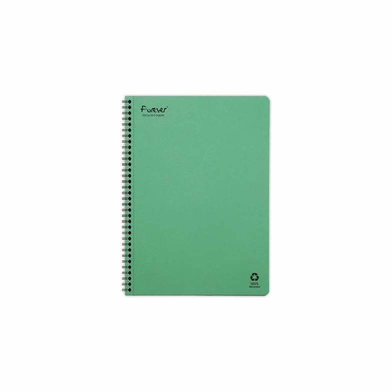 Clairefontaine Forever Cahier à Spirale A4 21x29,7 cm 120 Pages Détachables Petits Carreaux Papier Recyclé 90 g