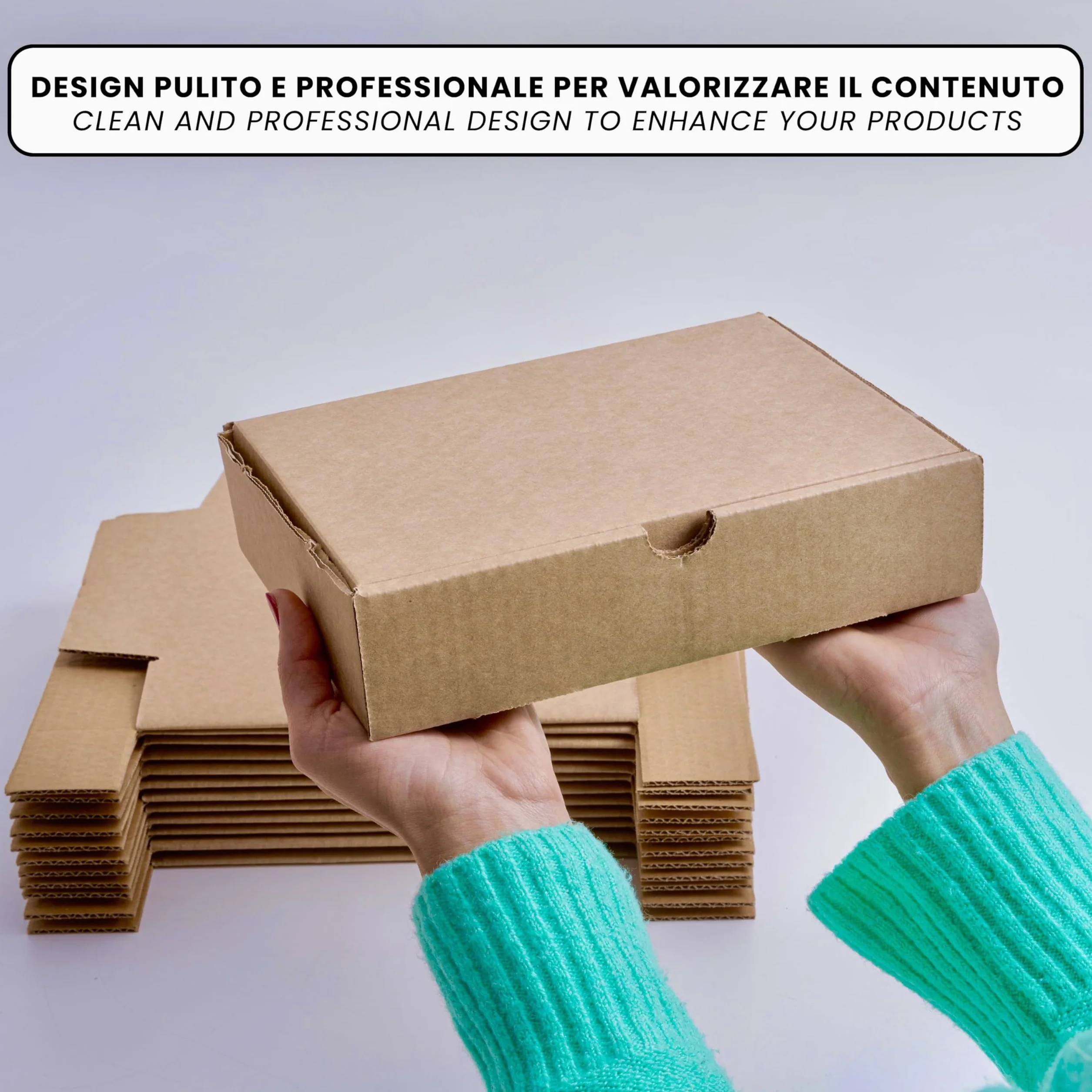 IPEA Boîtes en Carton 21 x 15 x 5 cm 10 Pièces Made in Italy pour Expéditions E-Commerce