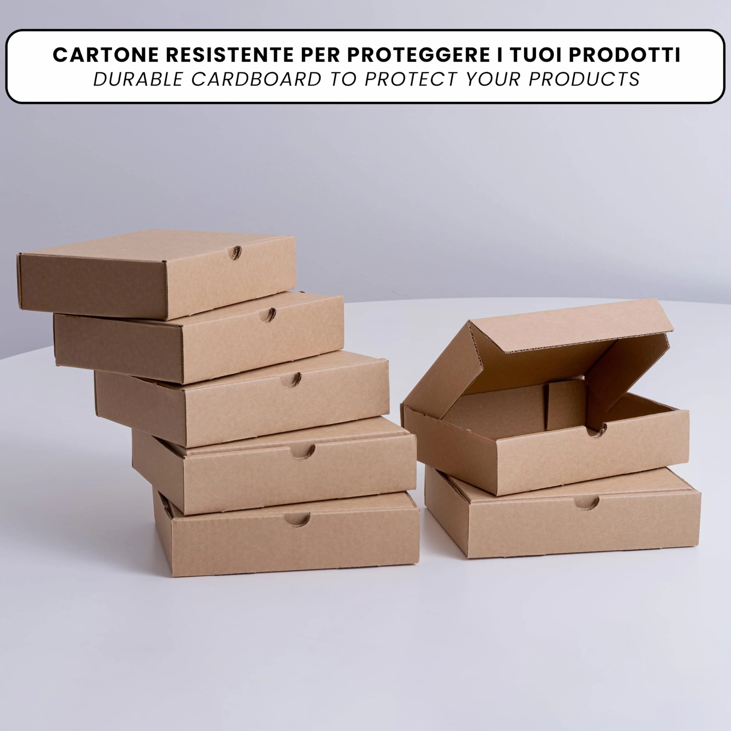 IPEA Boîtes en Carton 21 x 15 x 5 cm 10 Pièces Made in Italy pour Expéditions E-Commerce