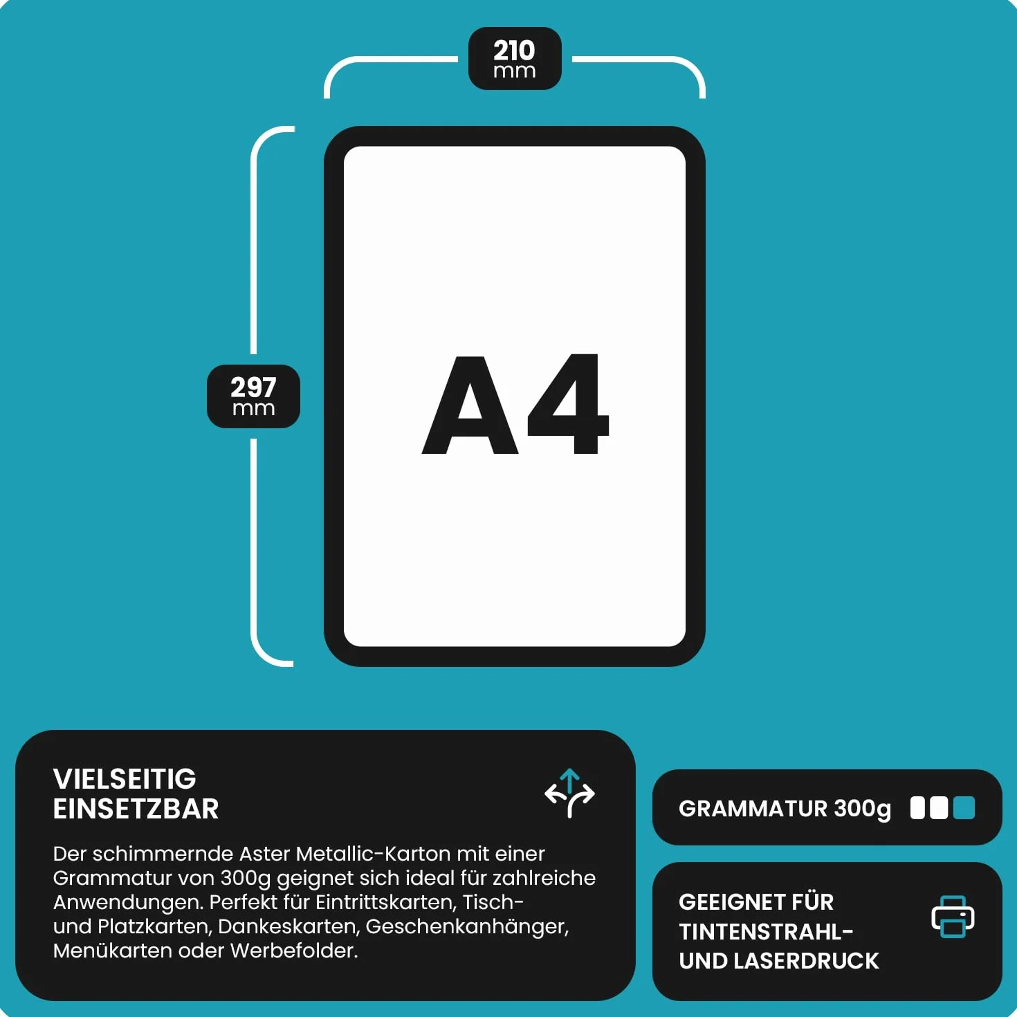 Aster Metallic White Netuno 20x carton blanc nacré A4 210 x 297 mm 300g papier cartonné brillant pour scrapbooking DIY