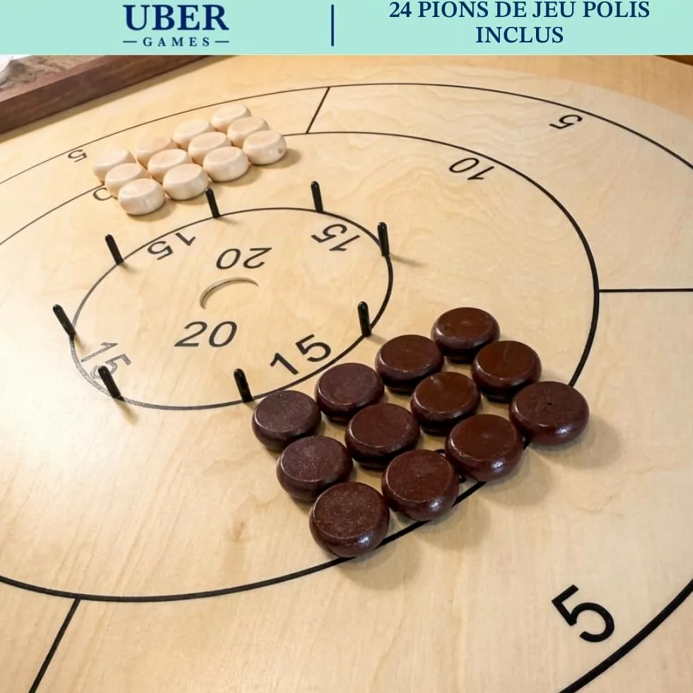 Crokinole Tournament Jeu de Société Canadien, 69 x 69 cm | Jeu officiel, comprenant toutes les pièces et un sac de transport pour un rangement optimal