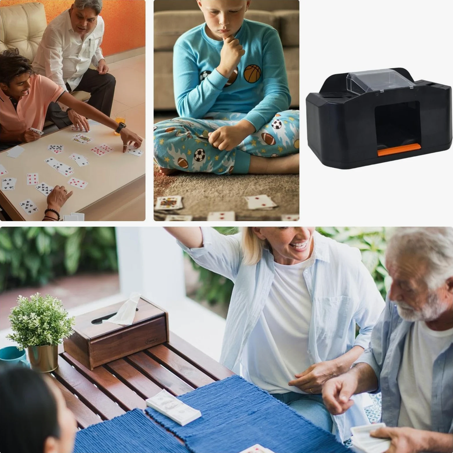 Mélangeur Automatique de Cartes – Concessionnaire de Cartes à Piles | mélangeur de cartes électrique | Mélangeur de cartes électrique avec chargement USB à faible bruit, mélangeur de cartes élect