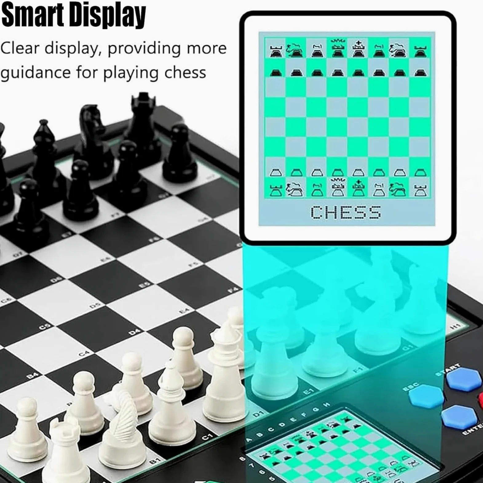 Jeu D’échecs électronique Interactif, échiquier électronique à écran Tactile, avec Affichage Intelligent, Plus De 30 Niveaux De Difficulté, Ordinateur D’échecs IA, sans Connexion Réseau