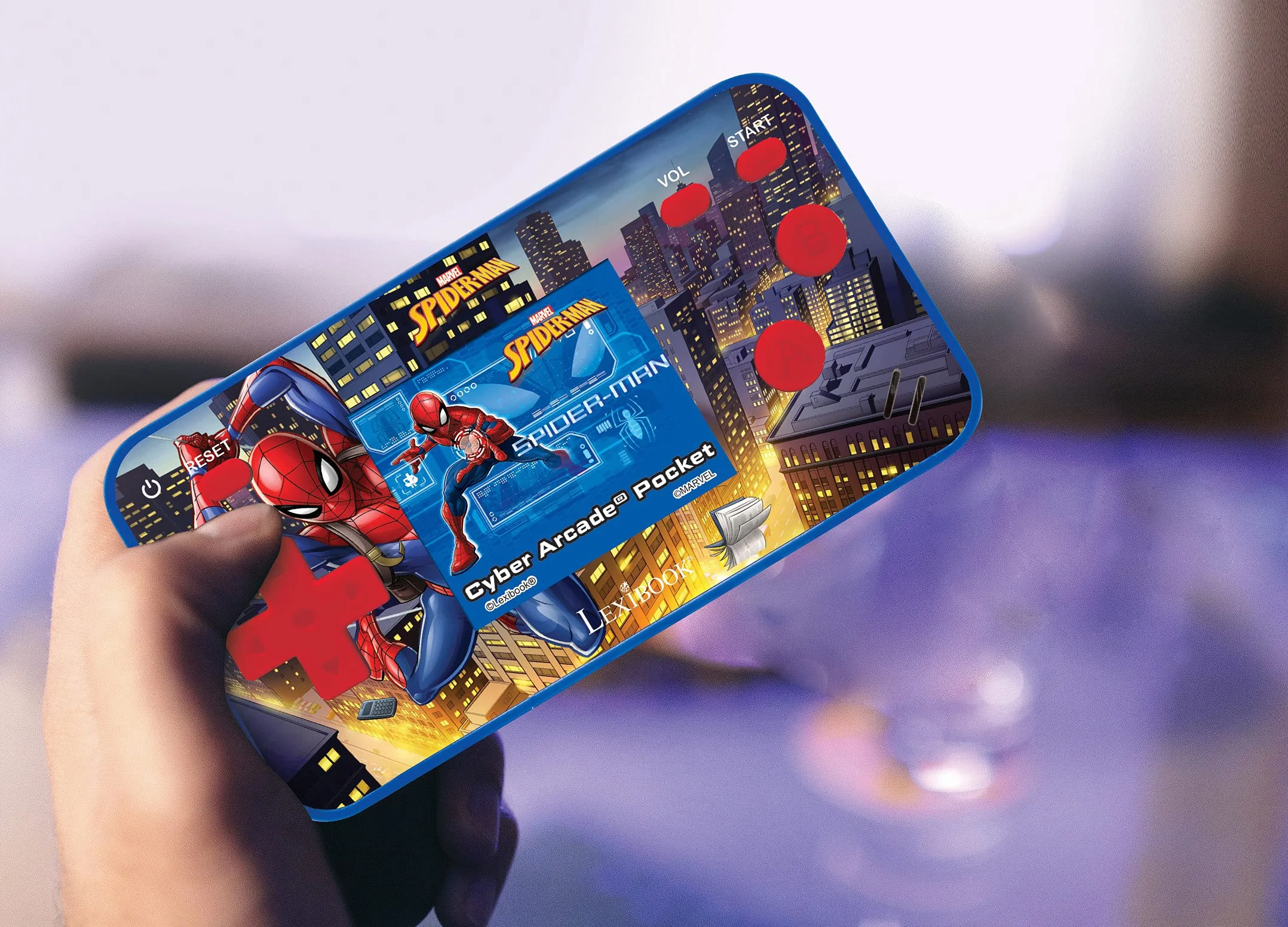 Lexibook Spider-Man Console de Jeux Portable Cyber Arcade Pocket 150 Jeux écran LCD Rouge Bleu
