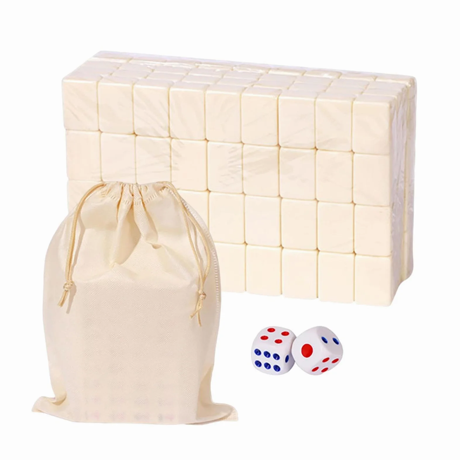 Mini de Mahjong - Coffret Vintage en Palissandre - de société | chinois portable | Fiches en résine mélaminée, sac de rangement de jetons, traditionnel de familial, divertissemen