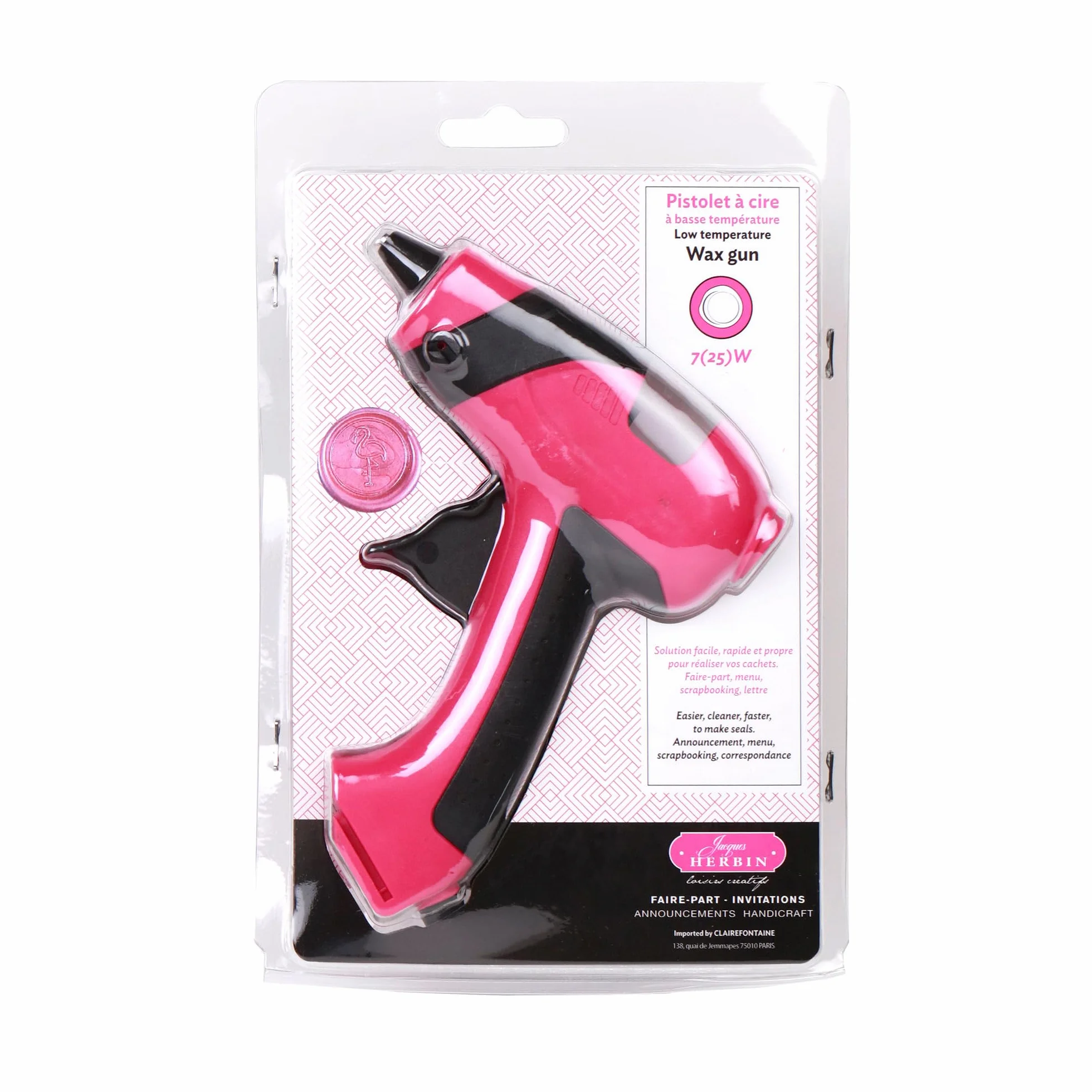 Jacques Herbin 48200T Pistolet à cire 220 V prise européenne pour cire à cacheter Ø 7 mm L 12