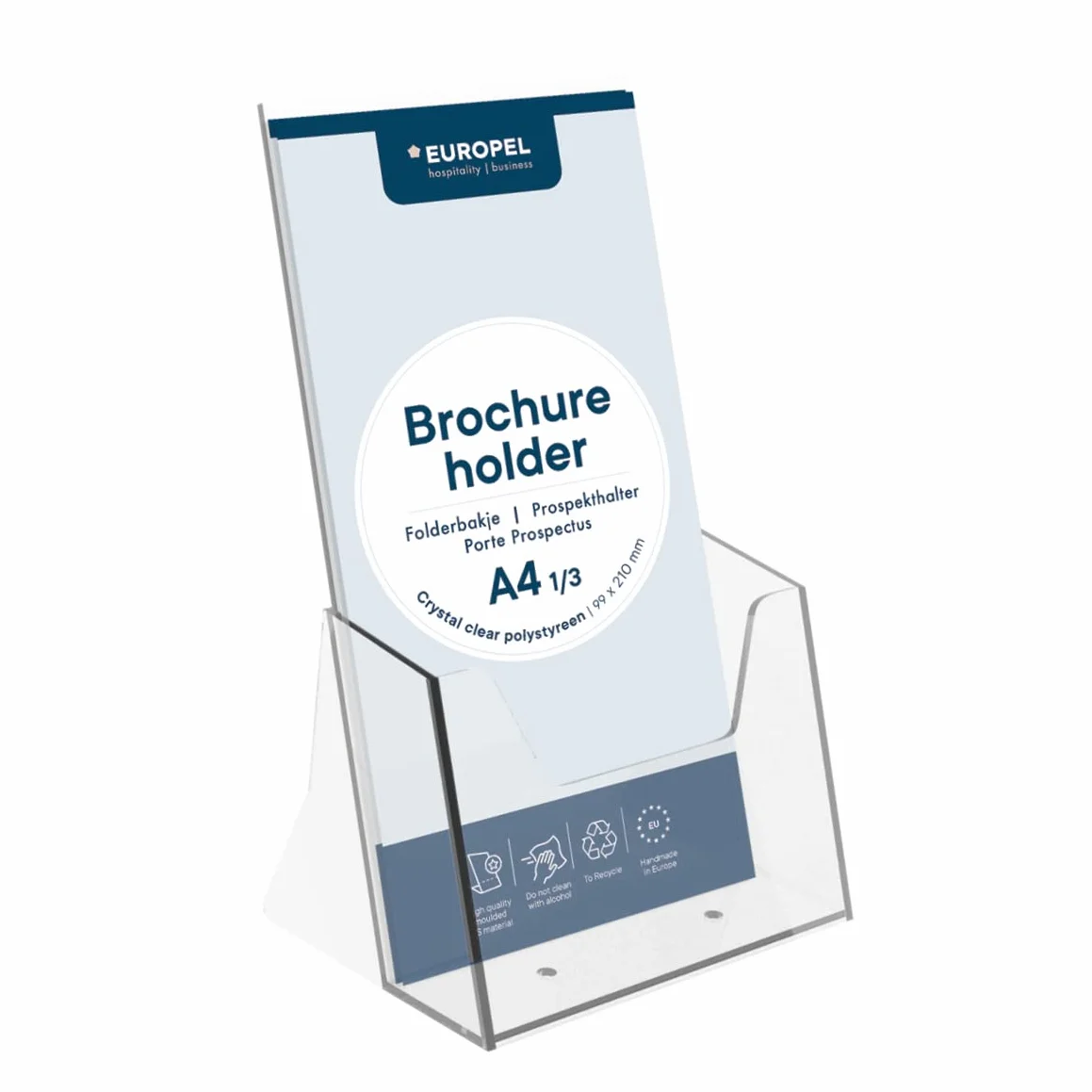 EUROPEL Porte-brochures et documents 1/3 A4 plastique résistant aux chocs distributeur bureau réception