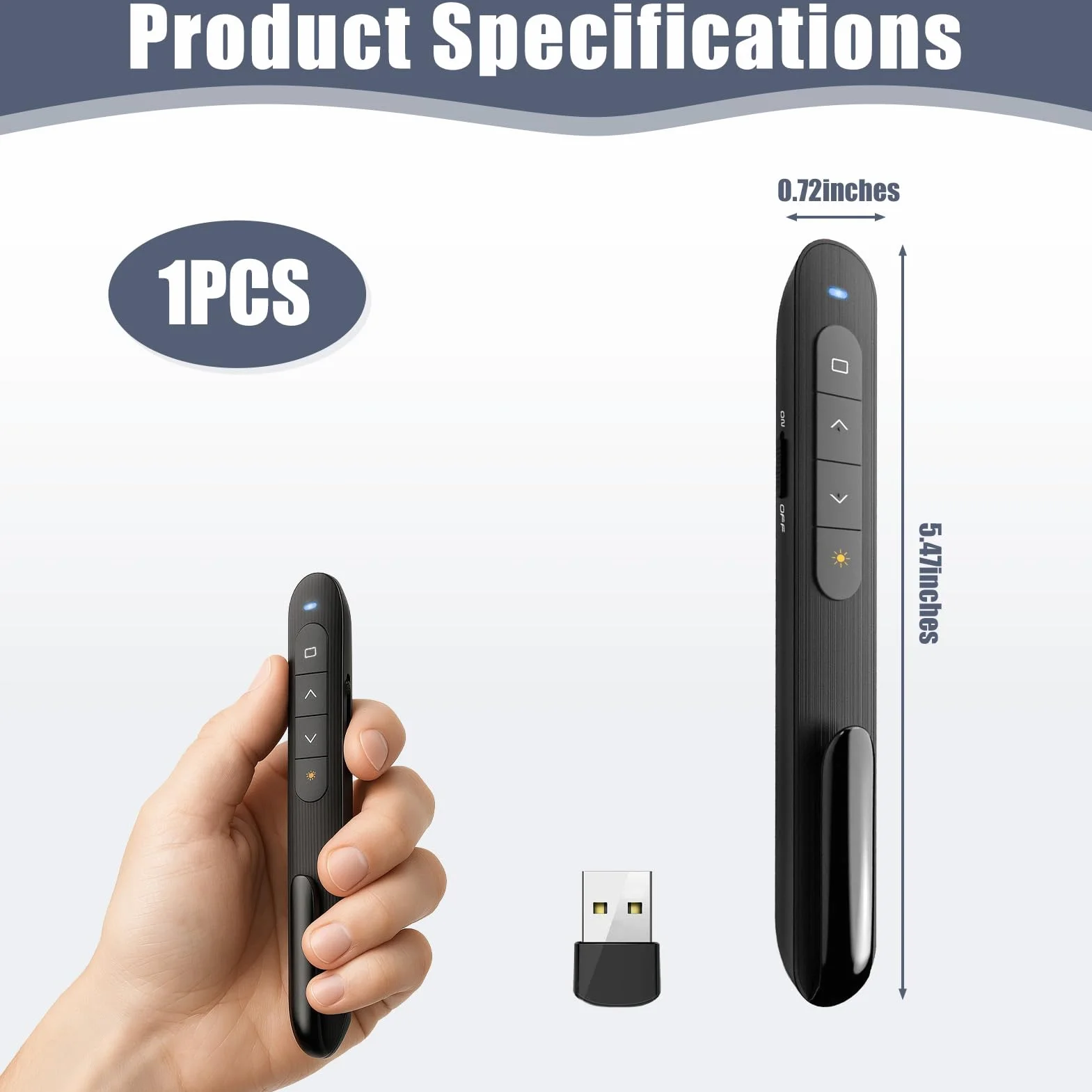 Pointeur Laser Télécommande Présentation PowerPoint Keynote Google Slides PDF Compatible Windows Mac Plug & Play