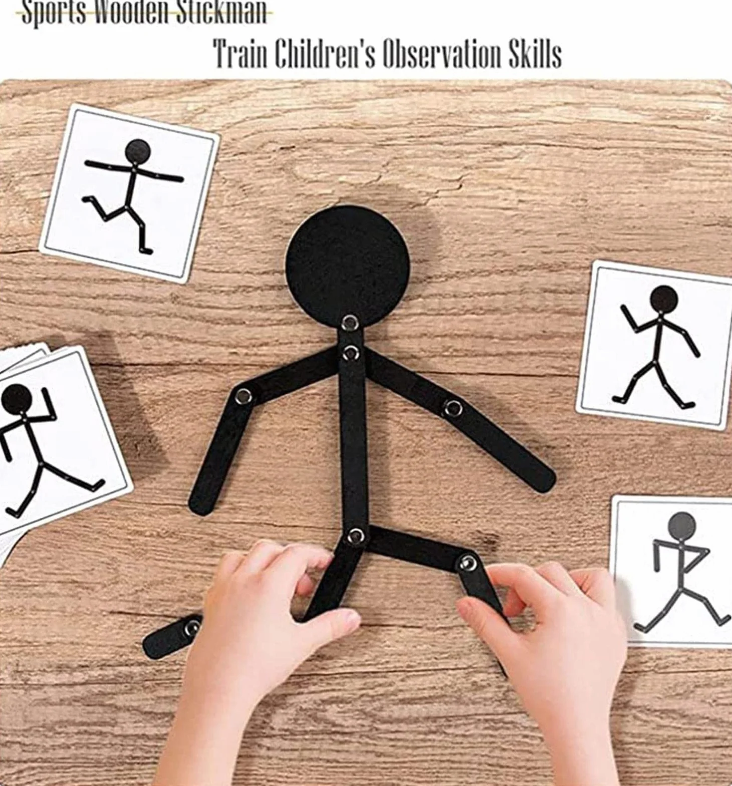 Luckxing Stickman Mr.Flex Puzzle Bois Jouet Educatif Motricité Fine