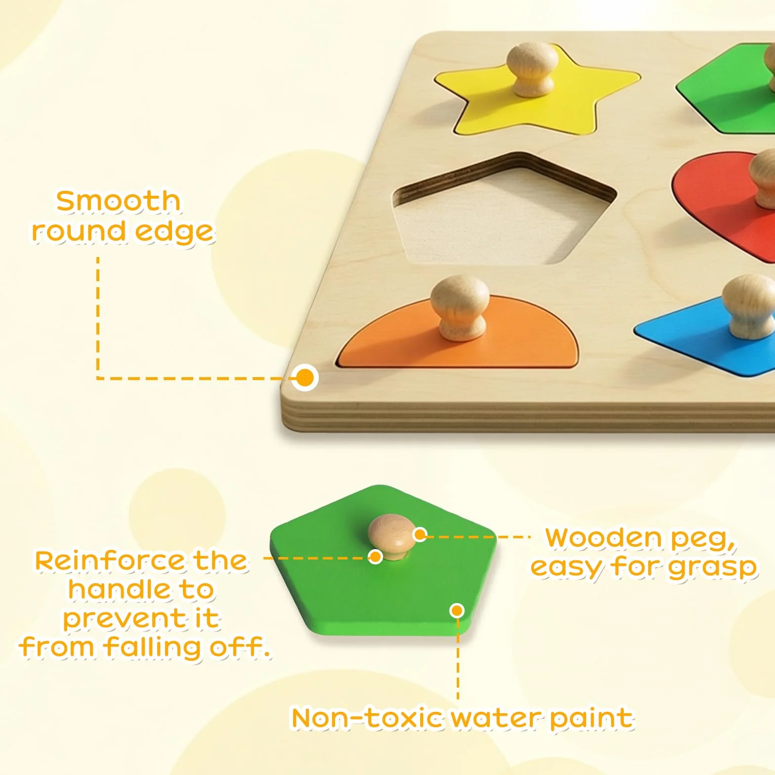 Puzzle en Bois Montessori pour Enfants 1-3 Ans Magnétique Formes à Encastrer Jouet Éducatif