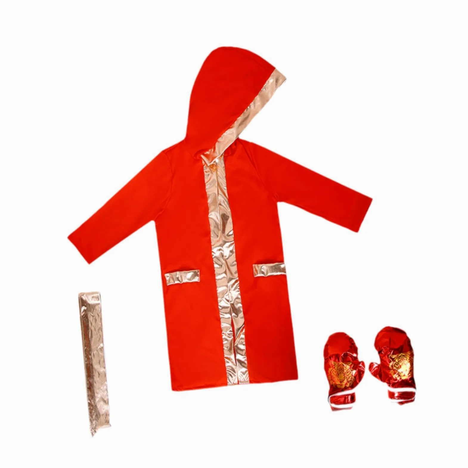 F Fityle 3 Pièces Costume de Boxe de Scène Tenue d'halloween Ensemble de Jeu de Rôle Déguisement de en Tissu Respirant et Léger Adapté pour