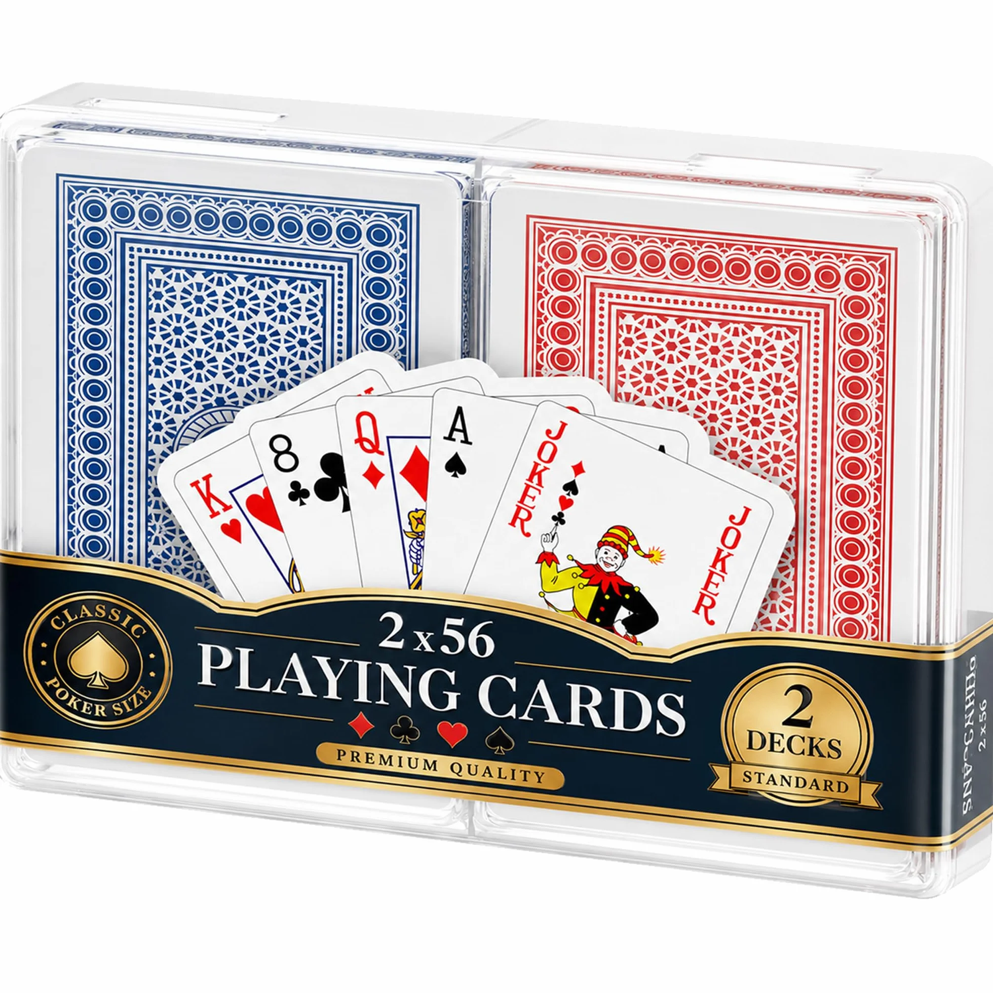 Jeux de Cartes Rouge et Bleu Lot de 2 - Cartes à Jouer pour Poker et Jeux de Société