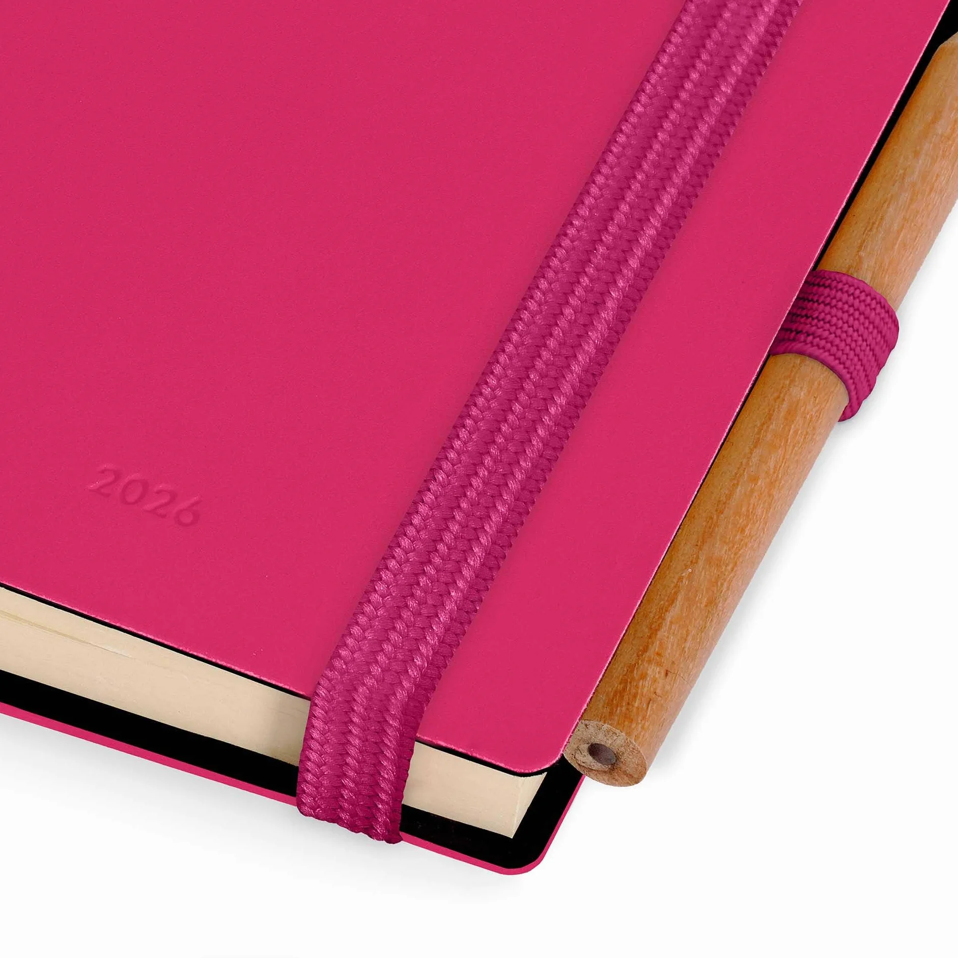 Legami Agenda biquotidien Mini 2026 Raspberry 12 mois carnet d'adresses crayon inclus fermeture élastique papier FSC 7 x 10 cm