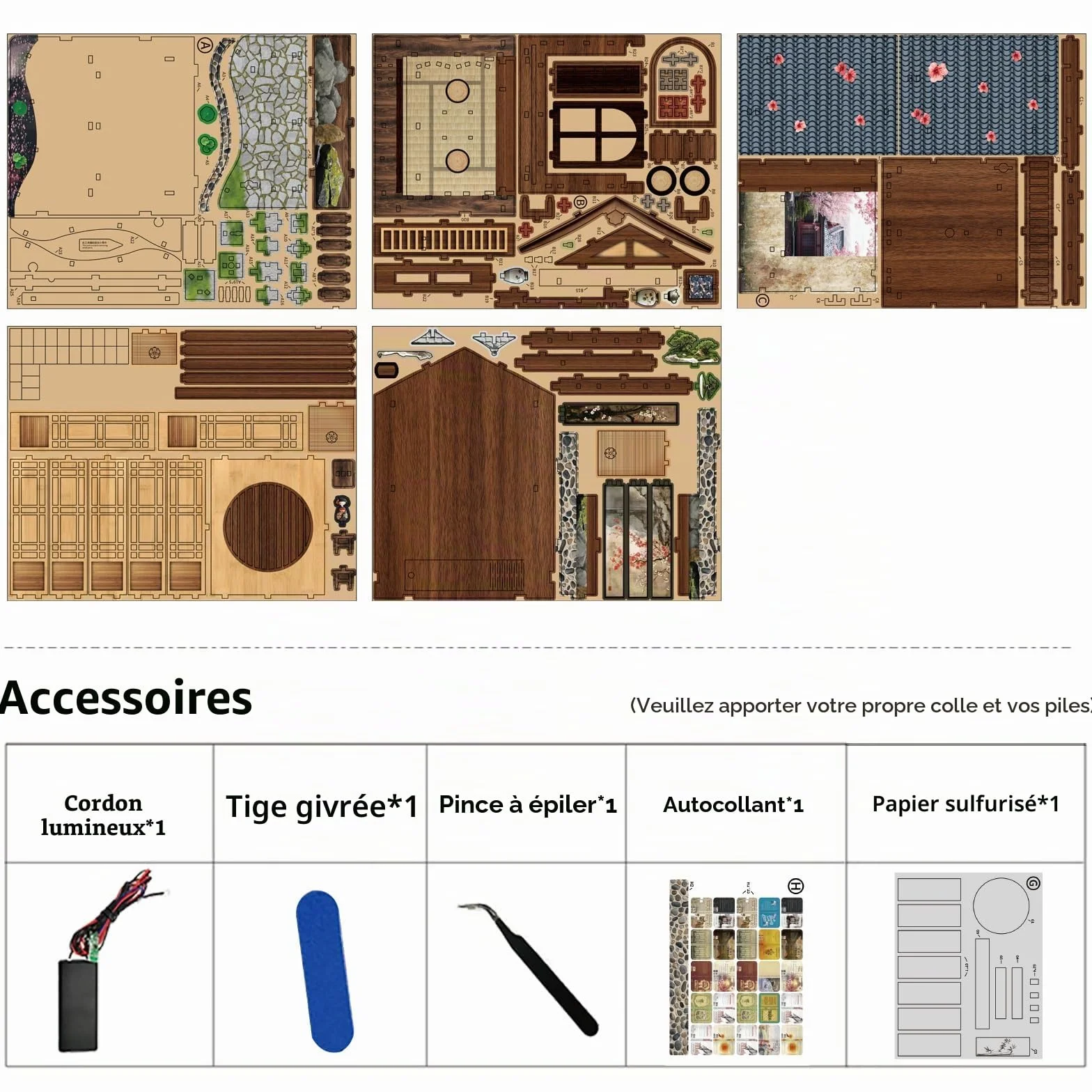 Book Nook Kit Maison de poupée Style Japonais LED Licht 3D Holzpuzzle DIY bastelset Erwachsene