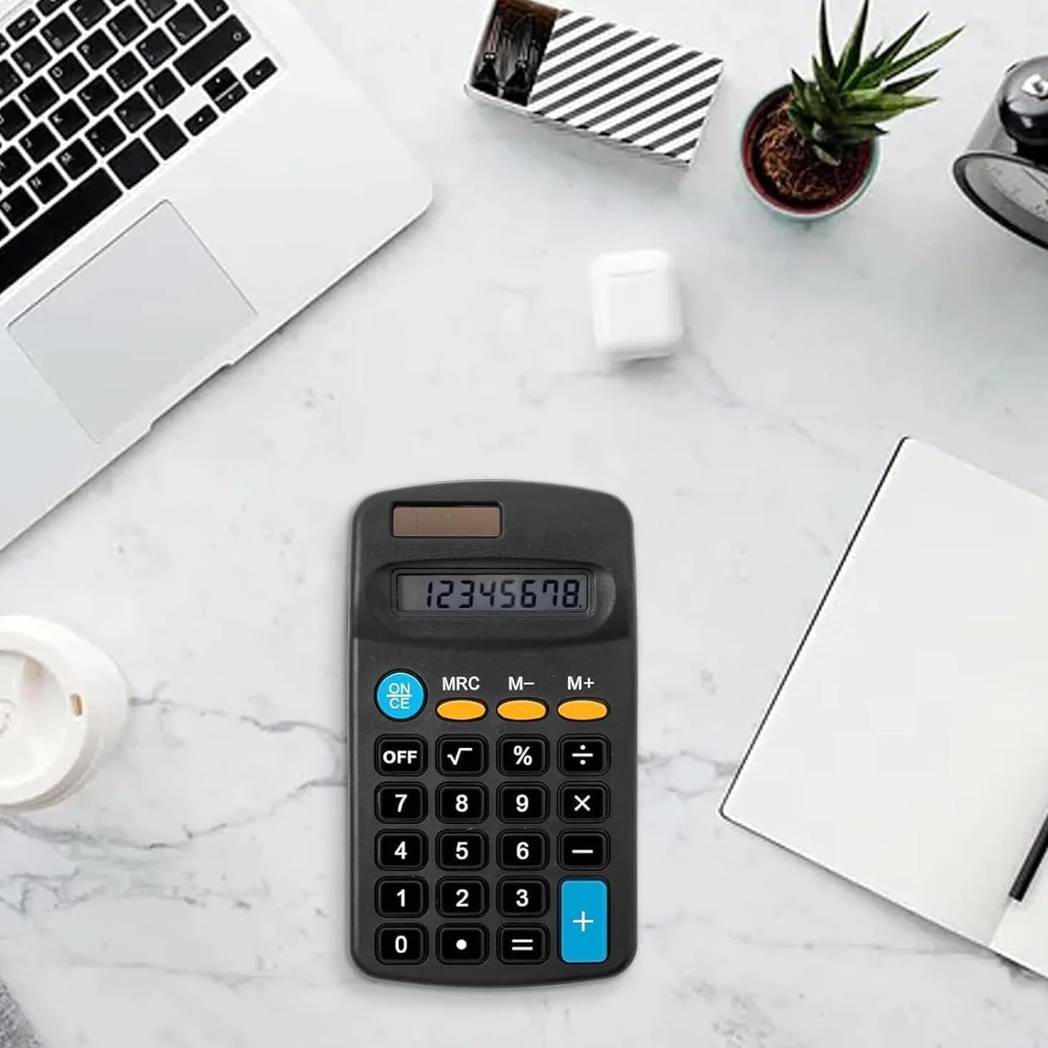 Lot de 20 Calculatrices de Poche à 4 Fonctions, Affichage 8 Chiffres, Noir pour Étudiants, École