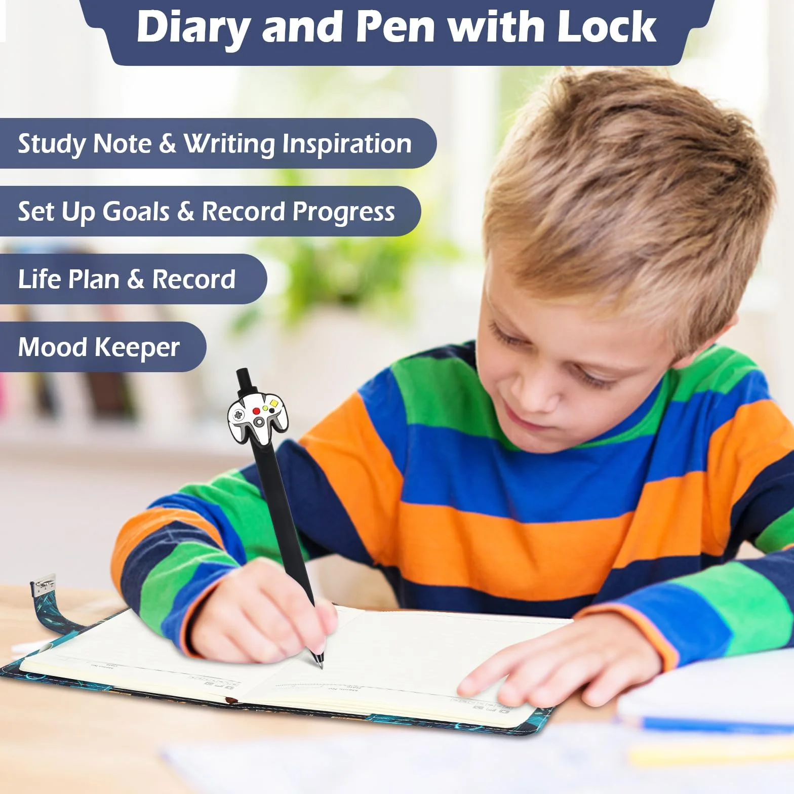 Journal Intime Garçon avec Cadenas Carnet Secret Cadeau pour Garçons 6-16 ans