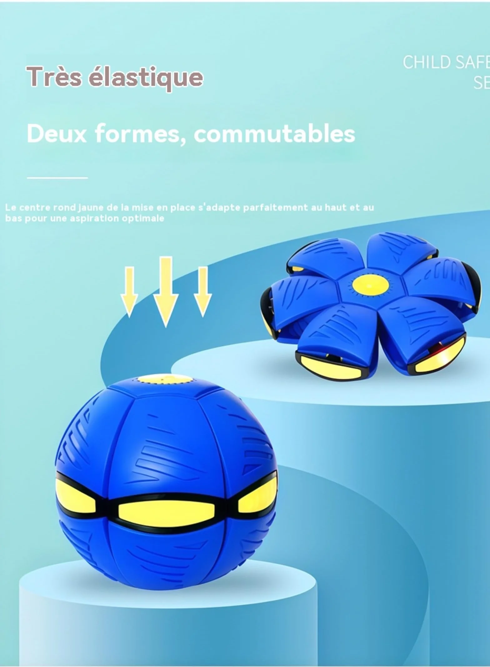 Generisch Ballon Sauteur pour Enfants, Soucoupe Volante Magique, Jouet Lumineux