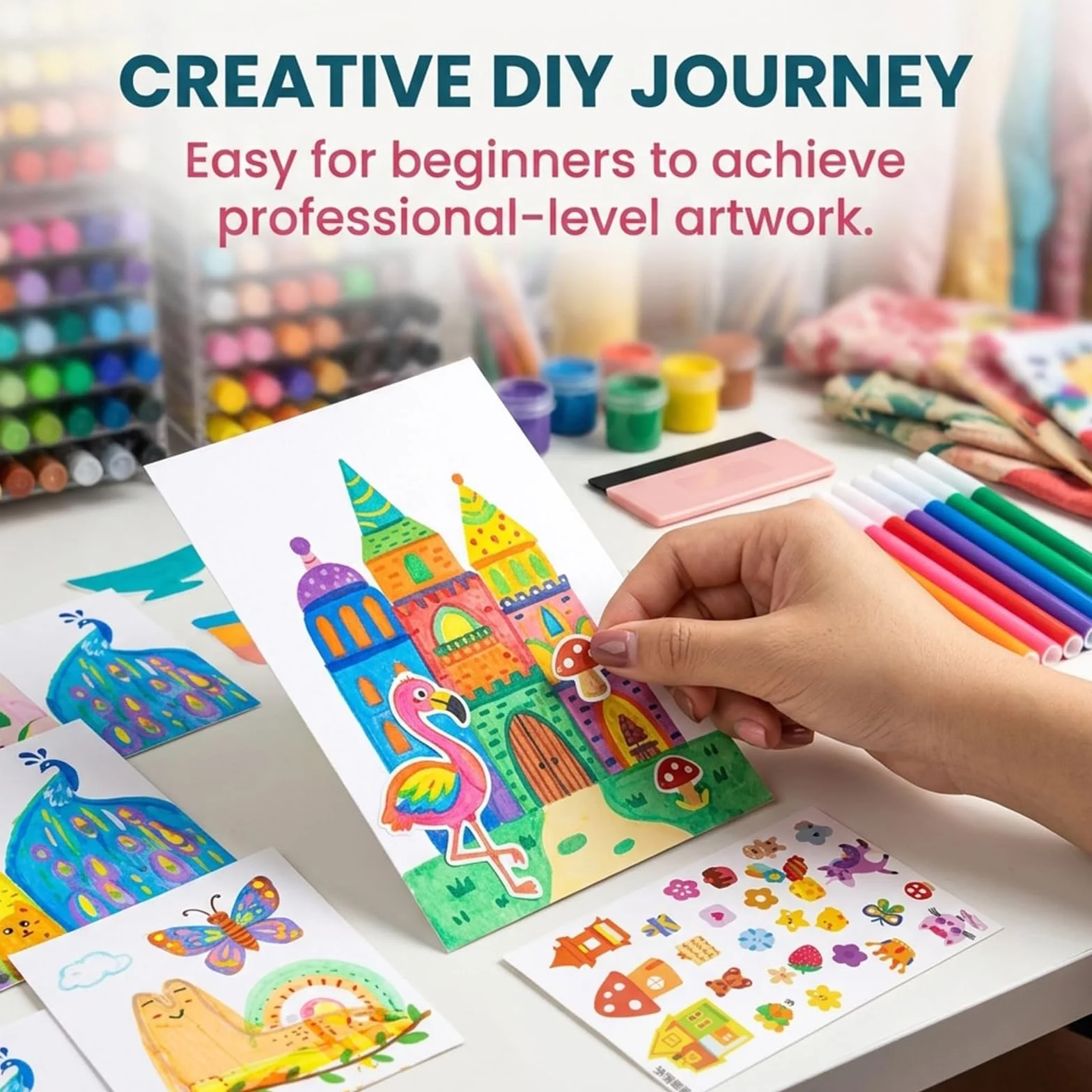 Rainbow Scratch Art Kit pour Enfants, DIY Squeegee Art, 35 Pièces