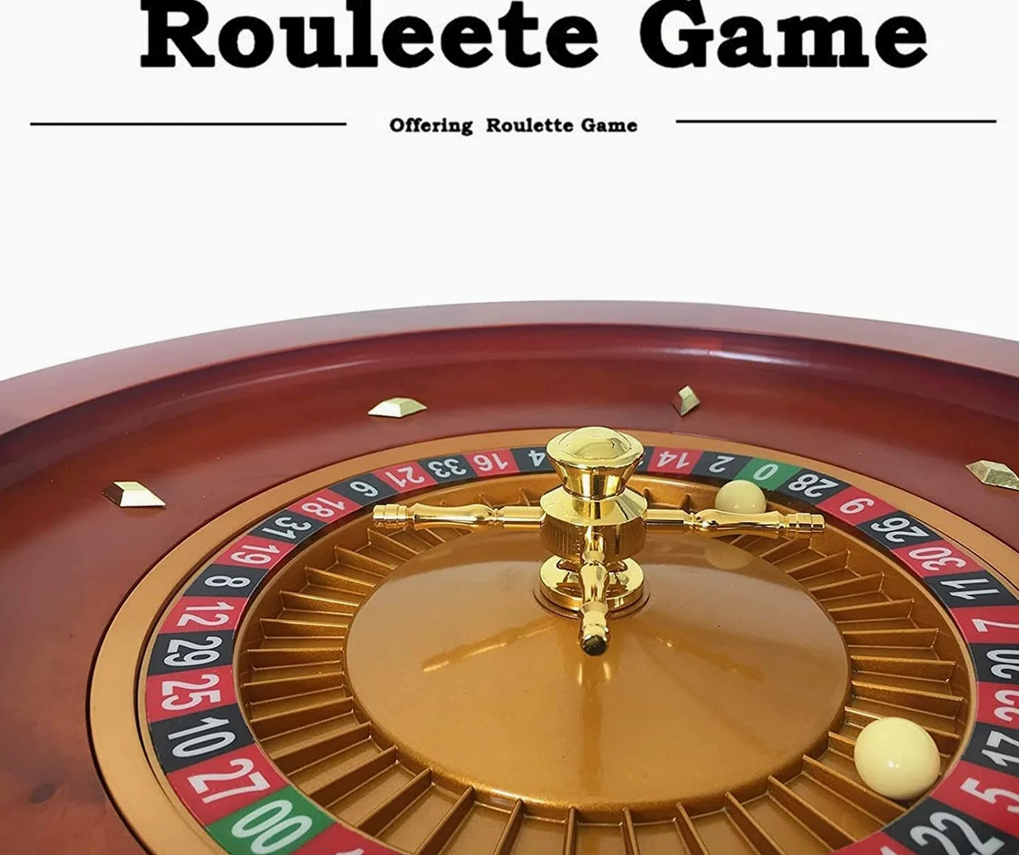 Roulette, Roulette de luxe en bois 18 pouces, massif avec double zéro