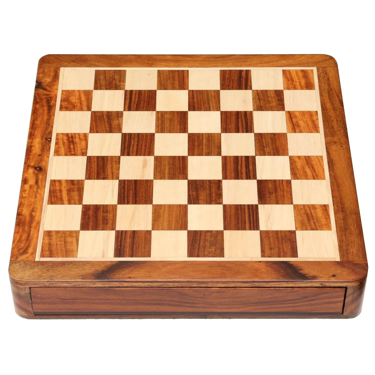 StonKraft Jeu d'échecs magnétique en Bois avec tiroir de Rangement | Jeu de Plateau d'échecs de Voyage avec tiroir Chessman (Plat 12 x 12 Pouces)