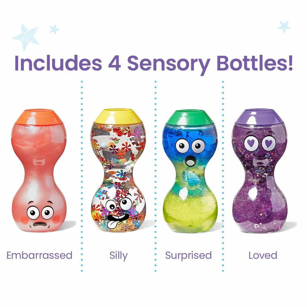Learning Resources 4 Bouteilles Sensorielles Émotions Montessori Autisme Jeux Enfant 3 4 5 Ans
