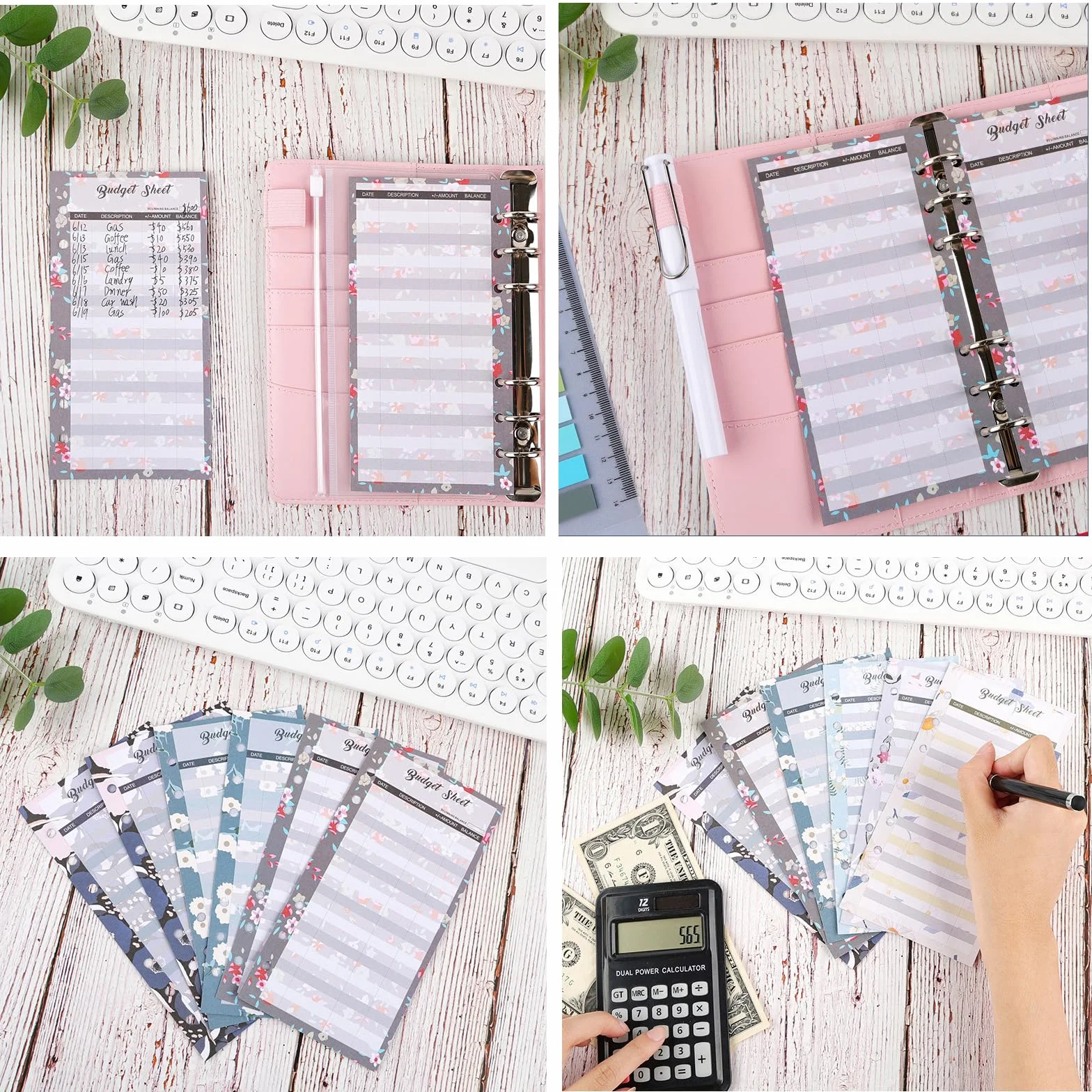 SURALIN 36PCS Accessoires de Planificateur Budgétaire Budget A6 Cartes de Résumé en Papier